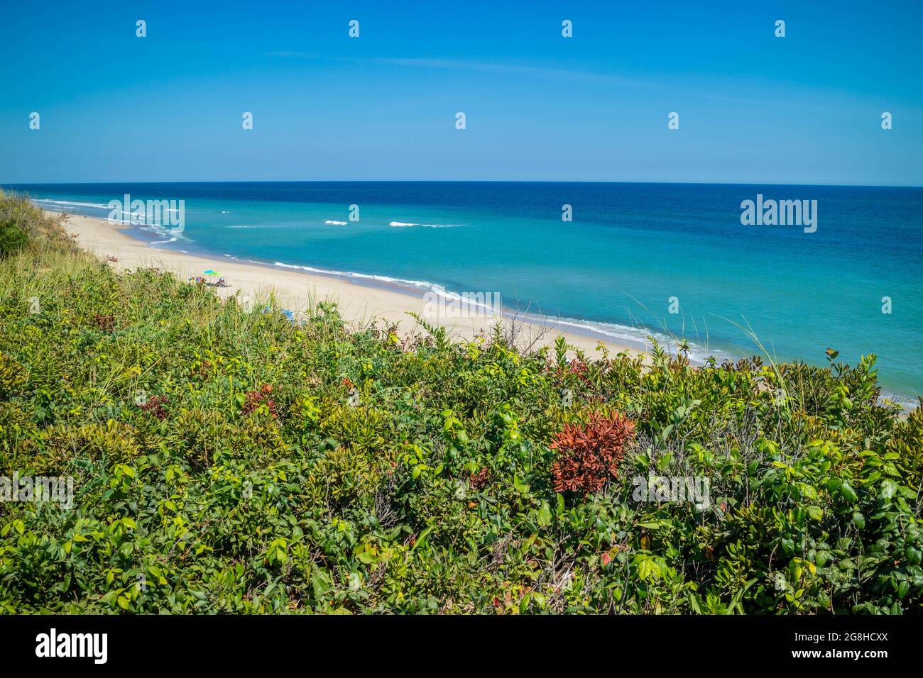 A hot and sunny weather along the shore of the beach at Cape Cod National Seashore Stock Photo