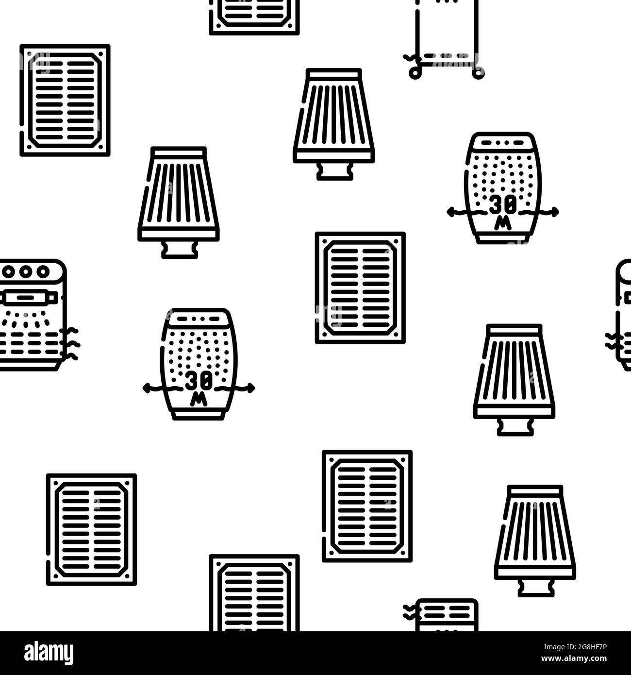 Air Filter Accessory Vector Seamless Pattern Stock Vector Image & Art ...