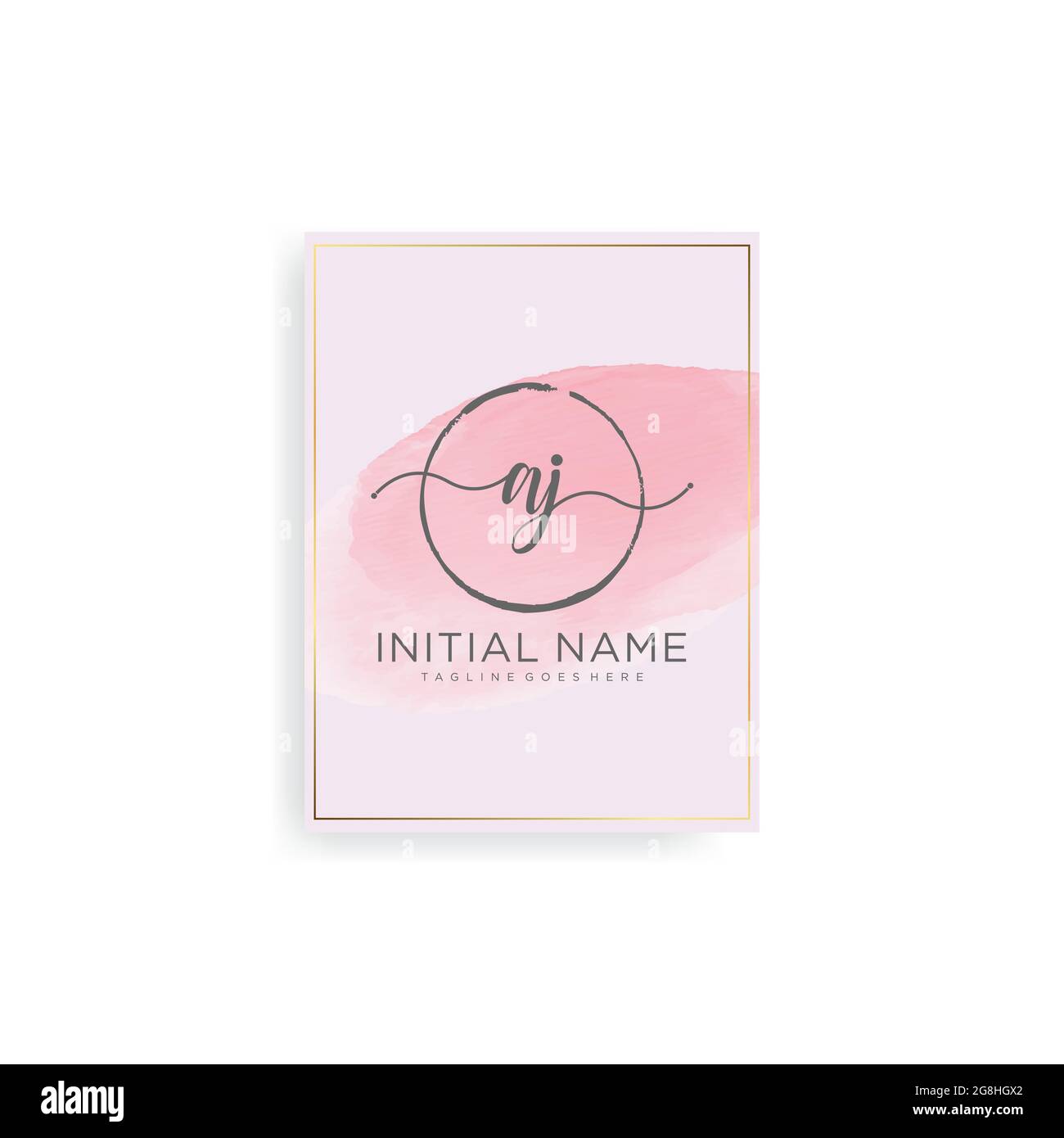 Initial Letter Handwriting Logo with watercolor Background Vector. Stock Vector