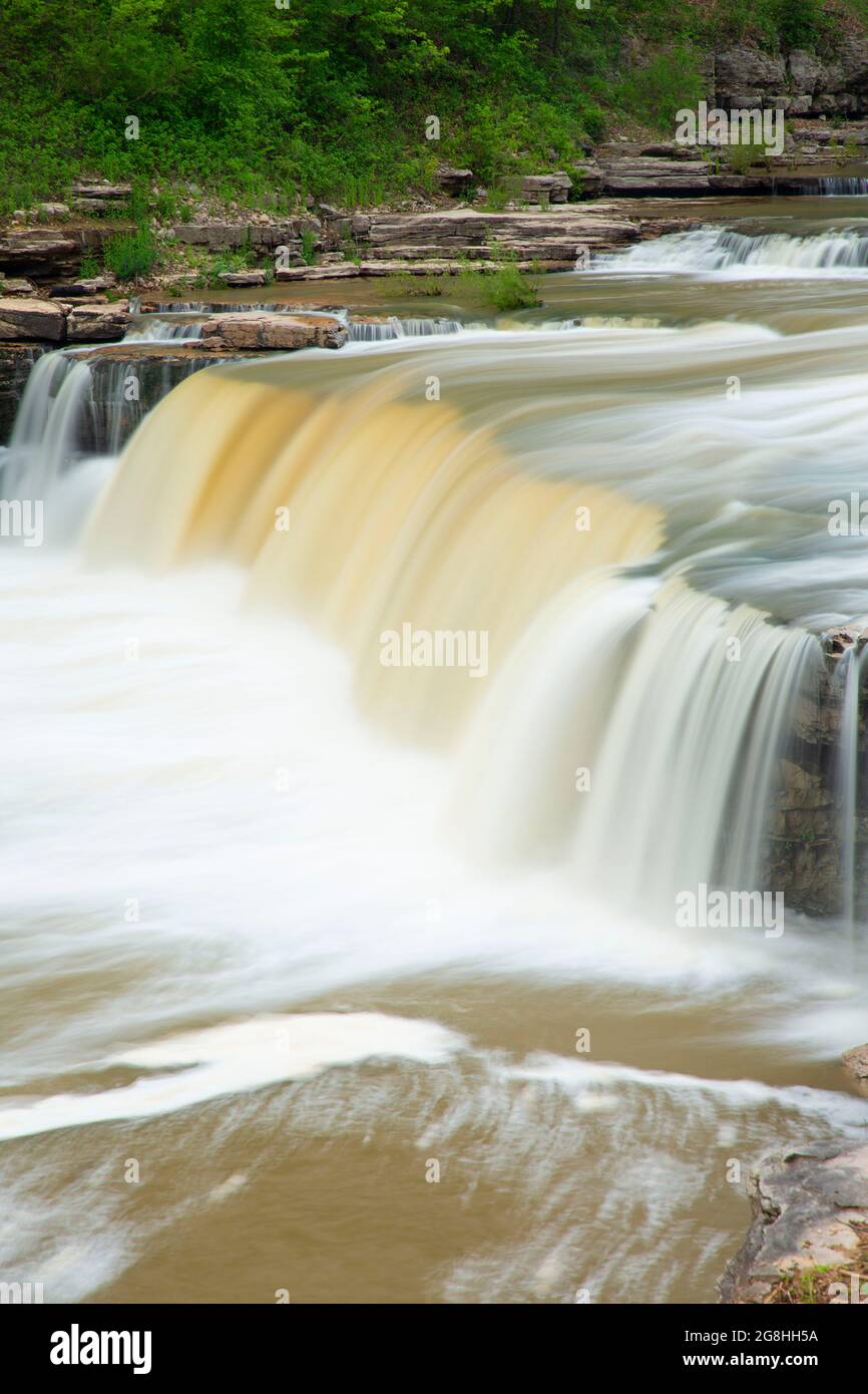 Lower Cataract Falls, Cataract Falls State Recreation Area, Indiana Stock Photo