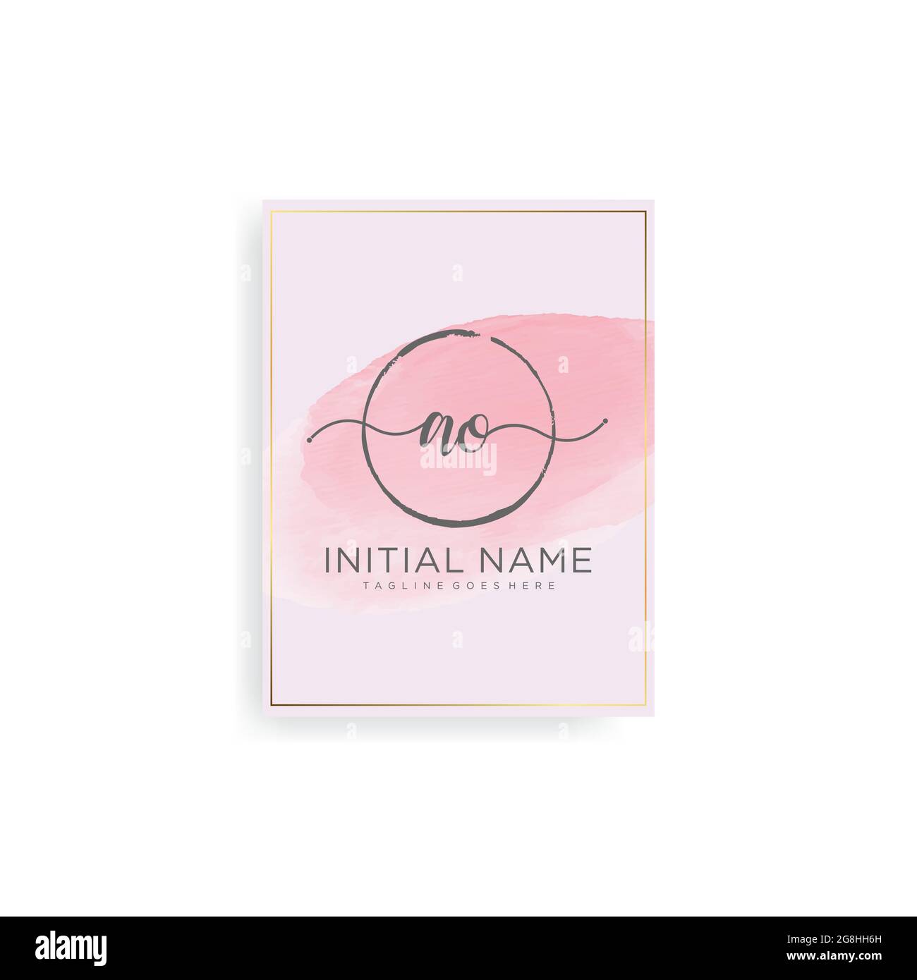 Initial Letter Handwriting Logo with watercolor Background Vector. Stock Vector