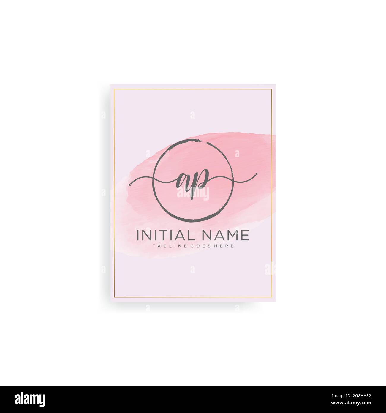 Initial Letter Handwriting Logo with watercolor Background Vector. Stock Vector