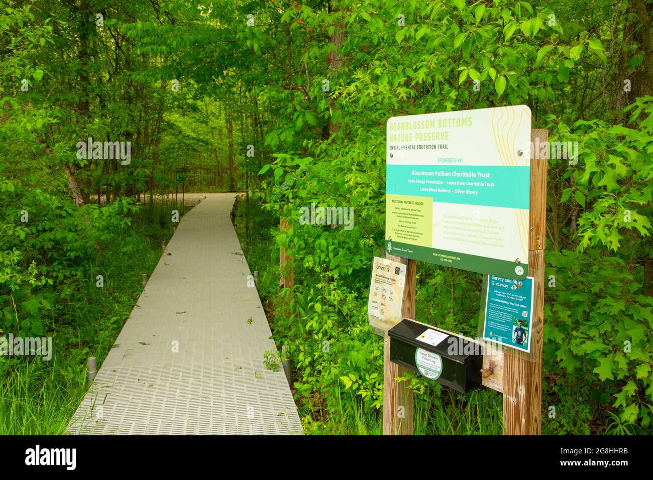 Boardwalk, Beanblossom Bottoms Nature Preserve, Indiana Stock Photo Alamy
