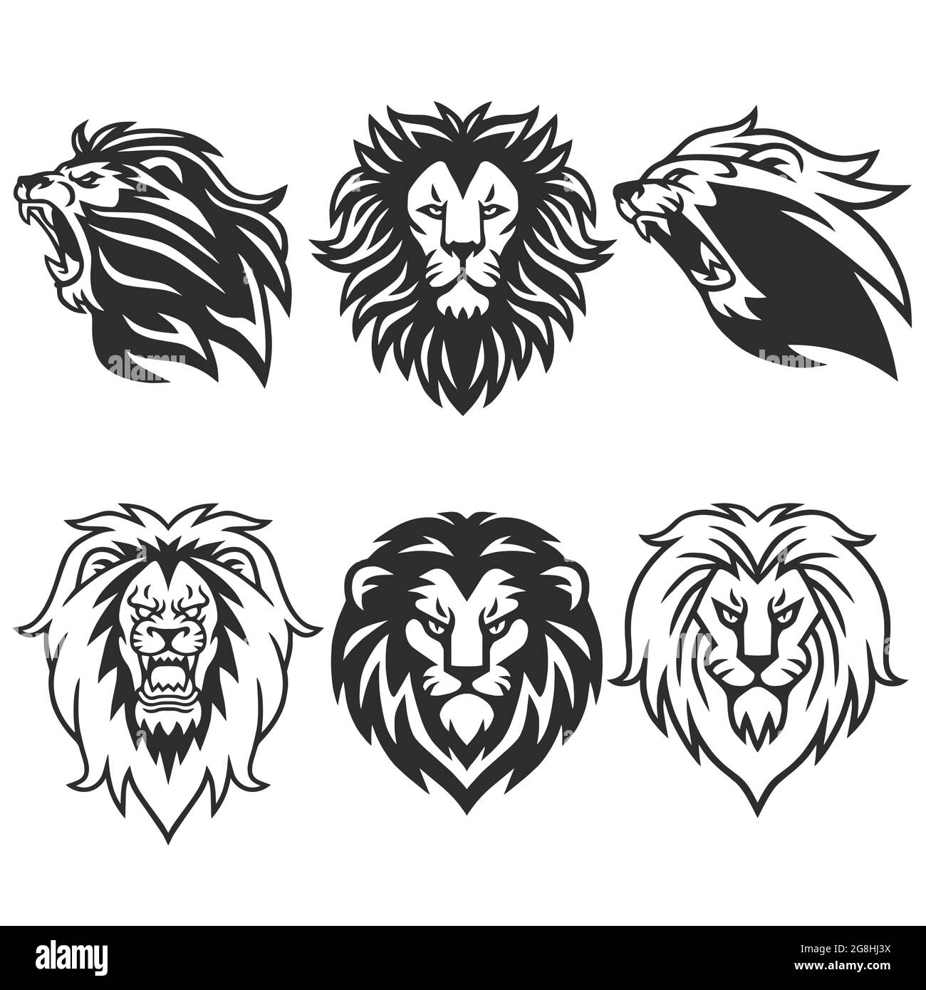 Lion Logo Package. Premium Design Collection Set. Vector Illustration ...