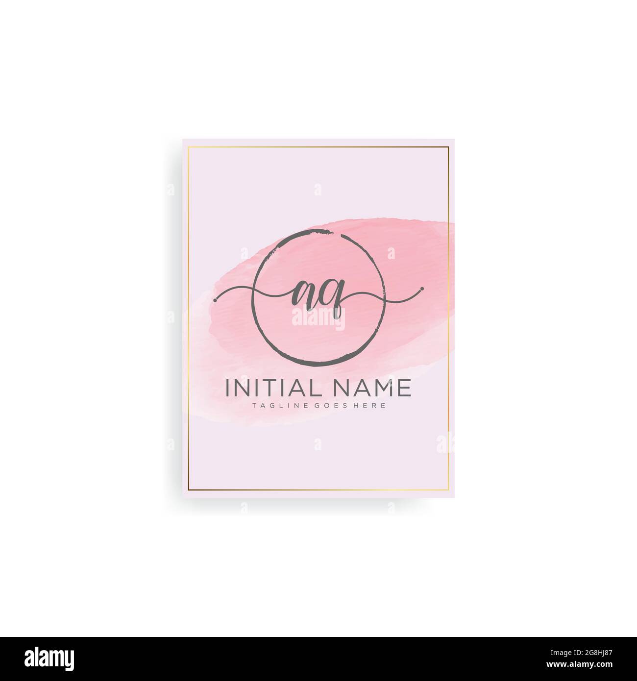 Initial Letter Handwriting Logo with watercolor Background Vector. Stock Vector