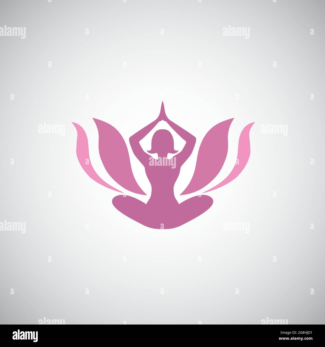 Lotus Yoga Asana Vector Logo Template Illustration Icon Sign Stock Vector