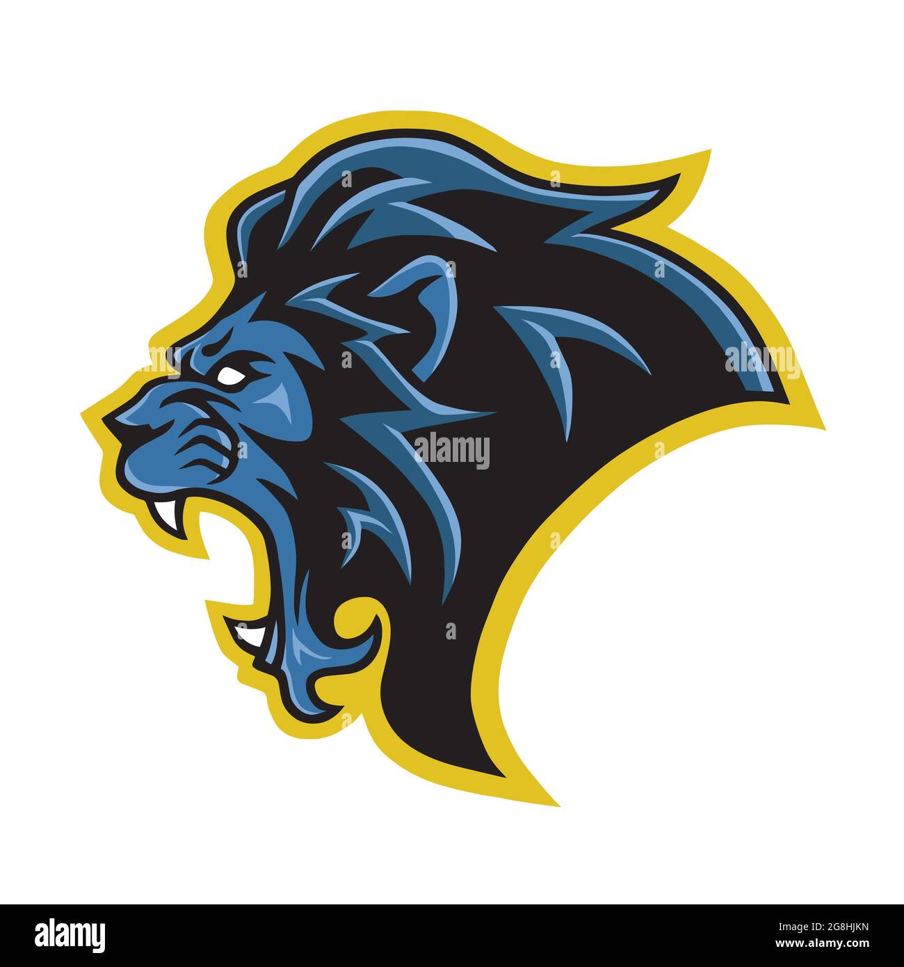 Lion Mascot Roaring Vector Logo Stock Vector