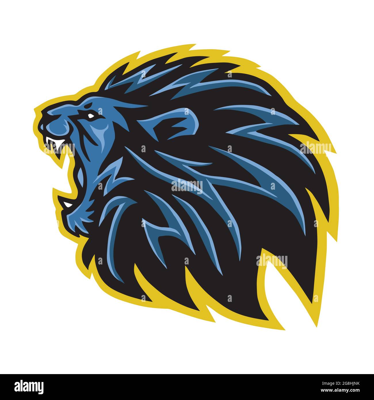 Angry Lion Roaring Logo Vector Stock Vector