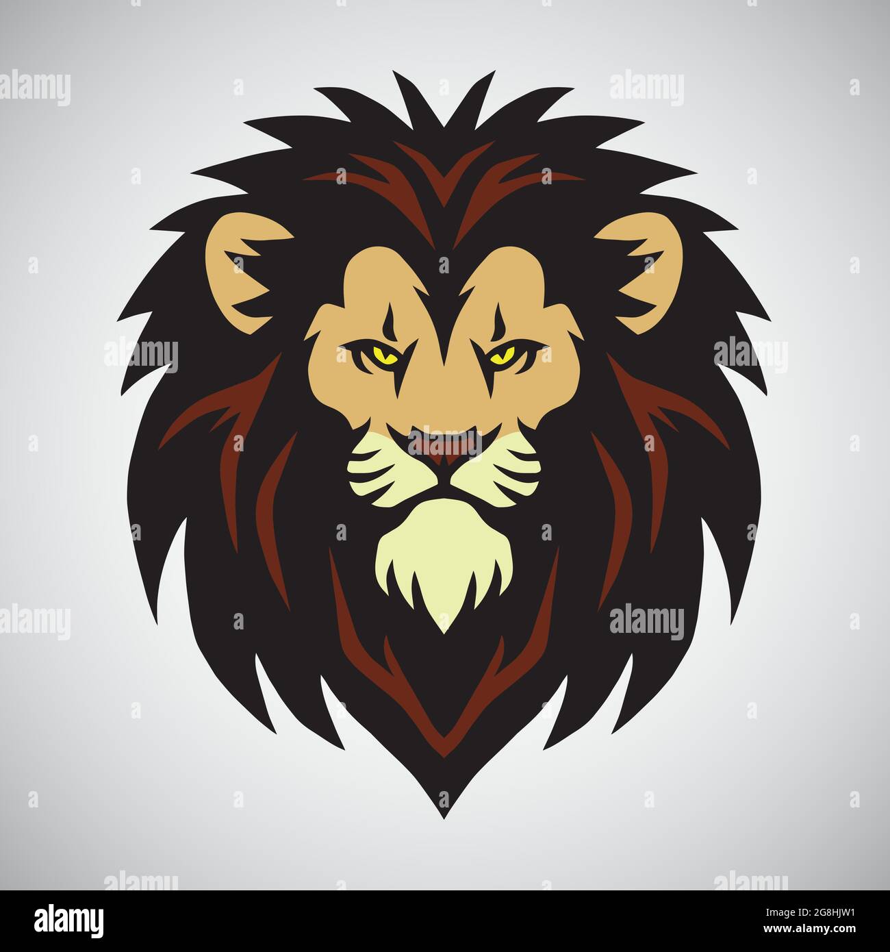 Lion Head Mascot Logo Design Vector Illustration Stock Vector