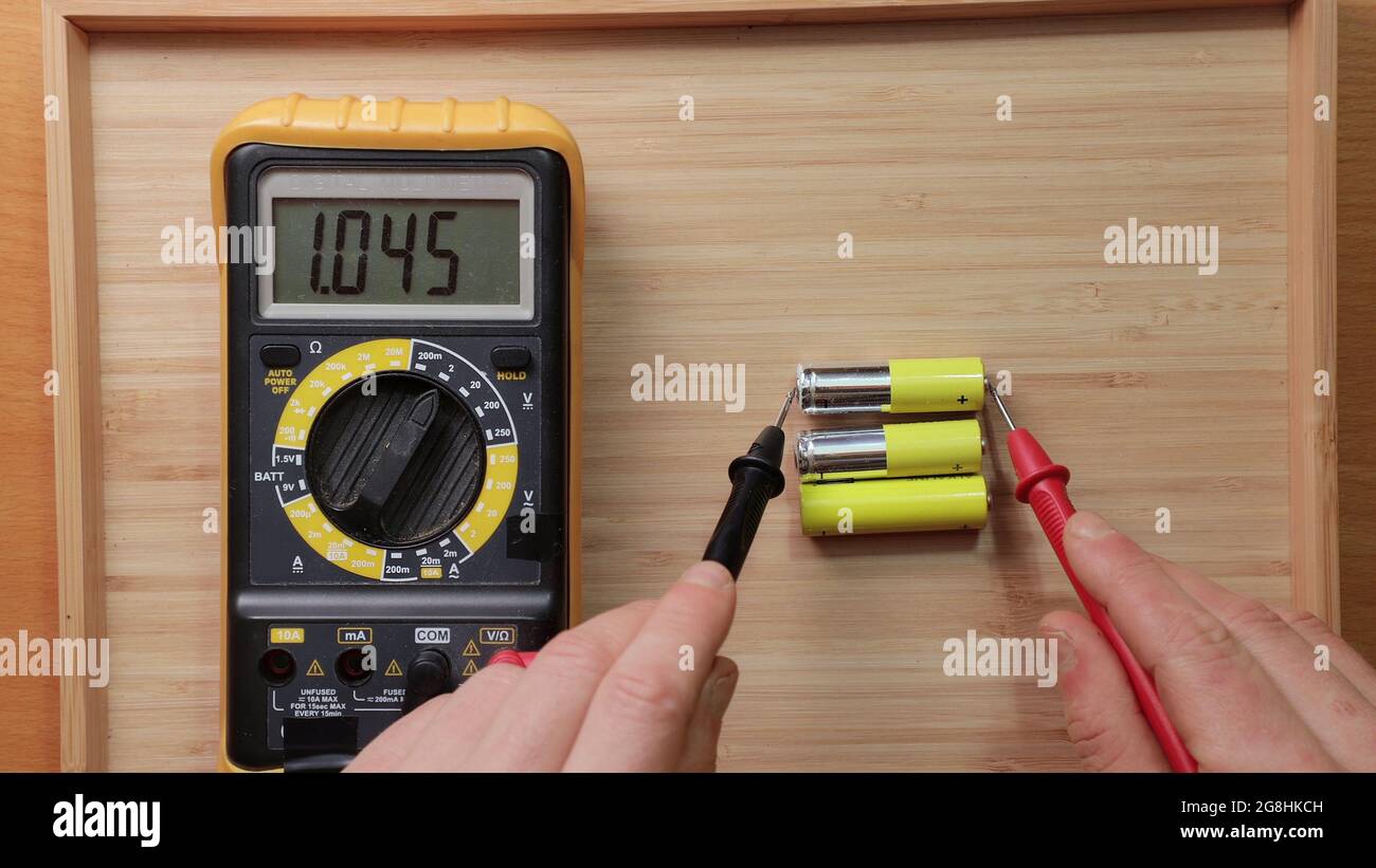 AA Battery Cells Voltage Checking Stock Photo Alamy aa-battery-cells-voltage-checking-stock-photo-alamy
