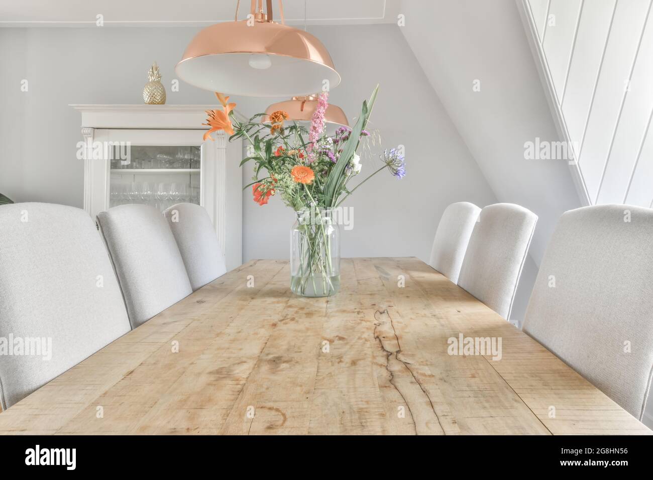 Interior design of bright and beautiful dining room Stock Photo - Alamy