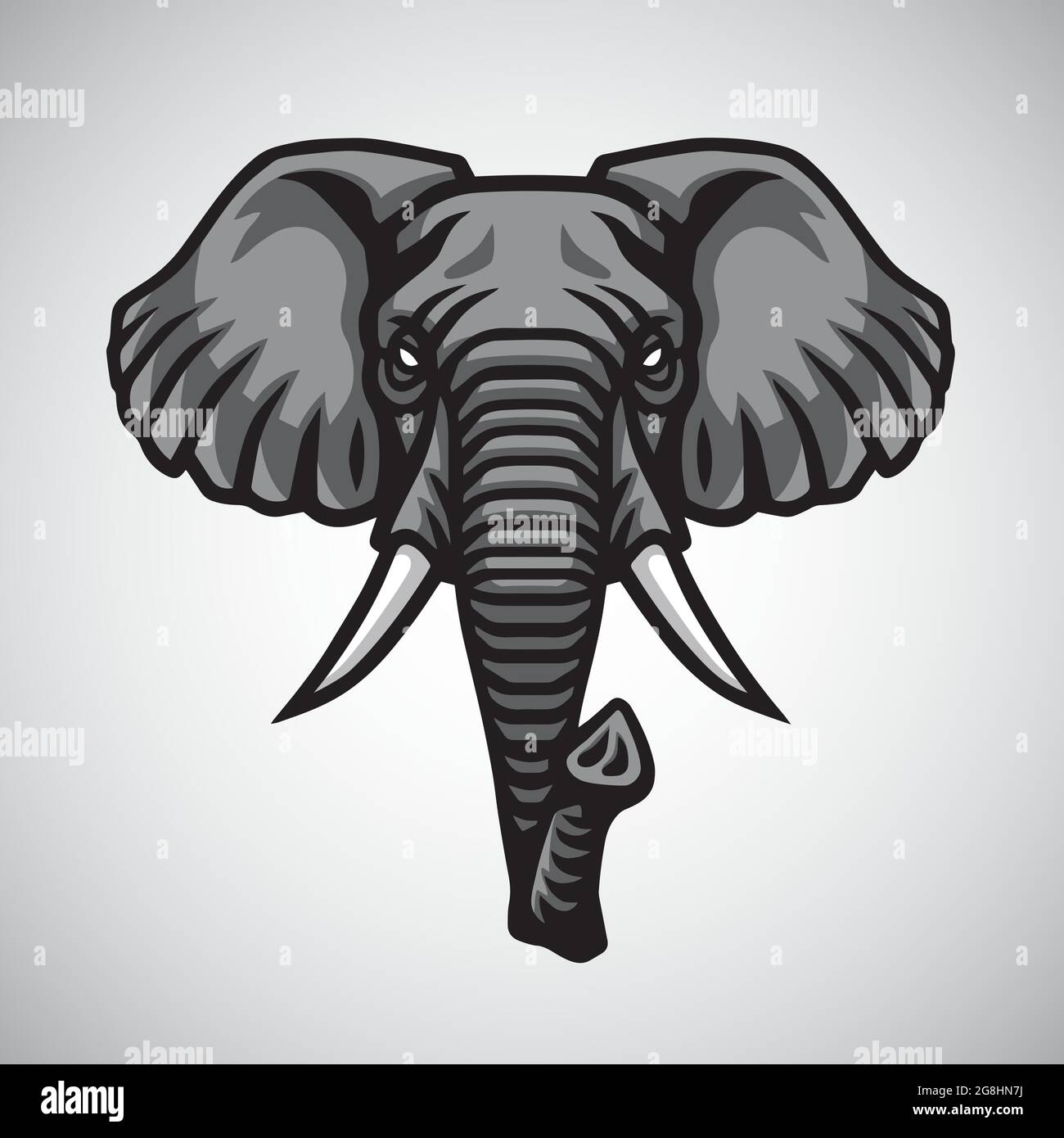 Elephant Head Logo Mascot Vector Premium Design Icon Stock Vector Image