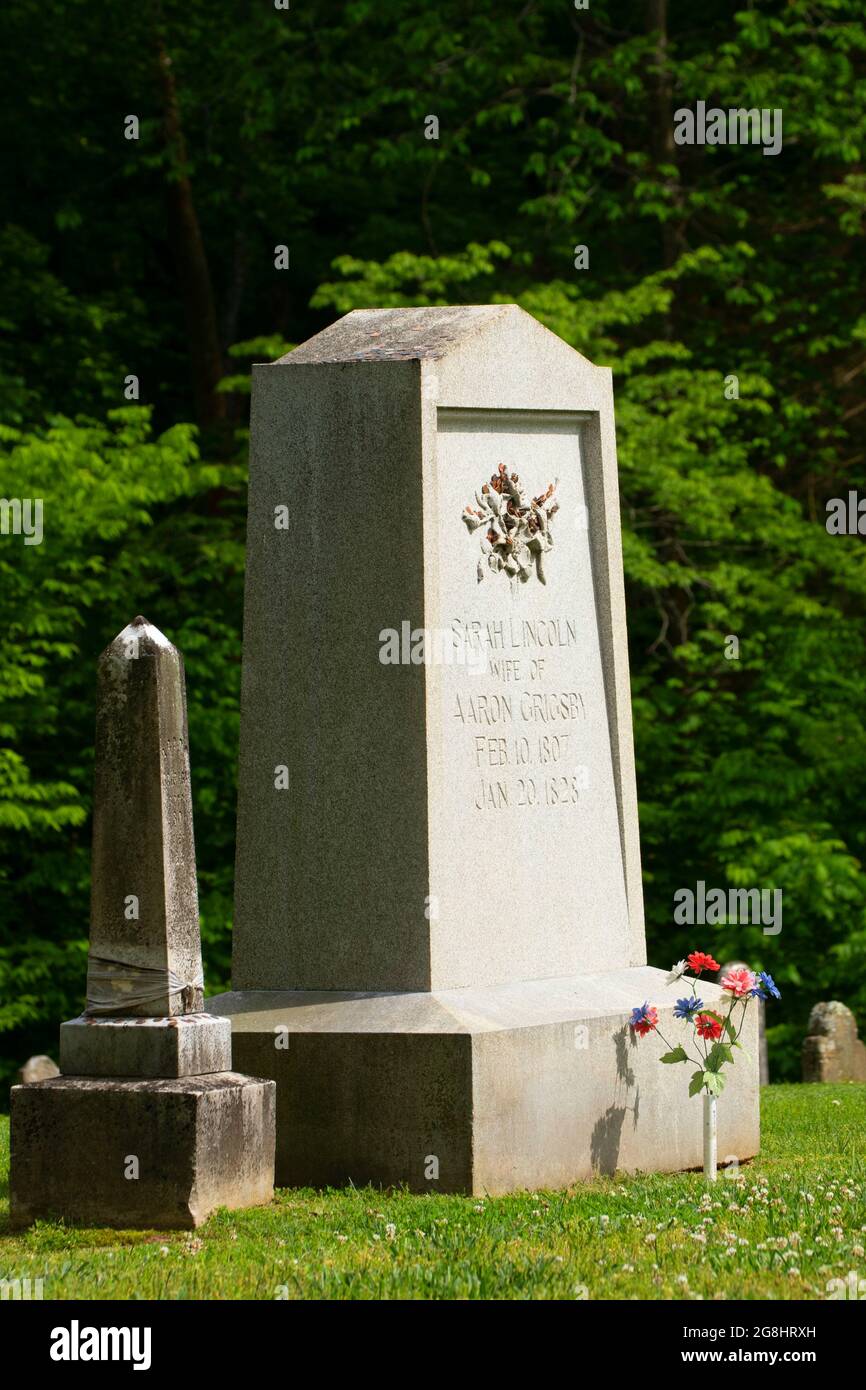 Sarah Lincoln grave, Lincoln State Park, Indiana Stock Photo