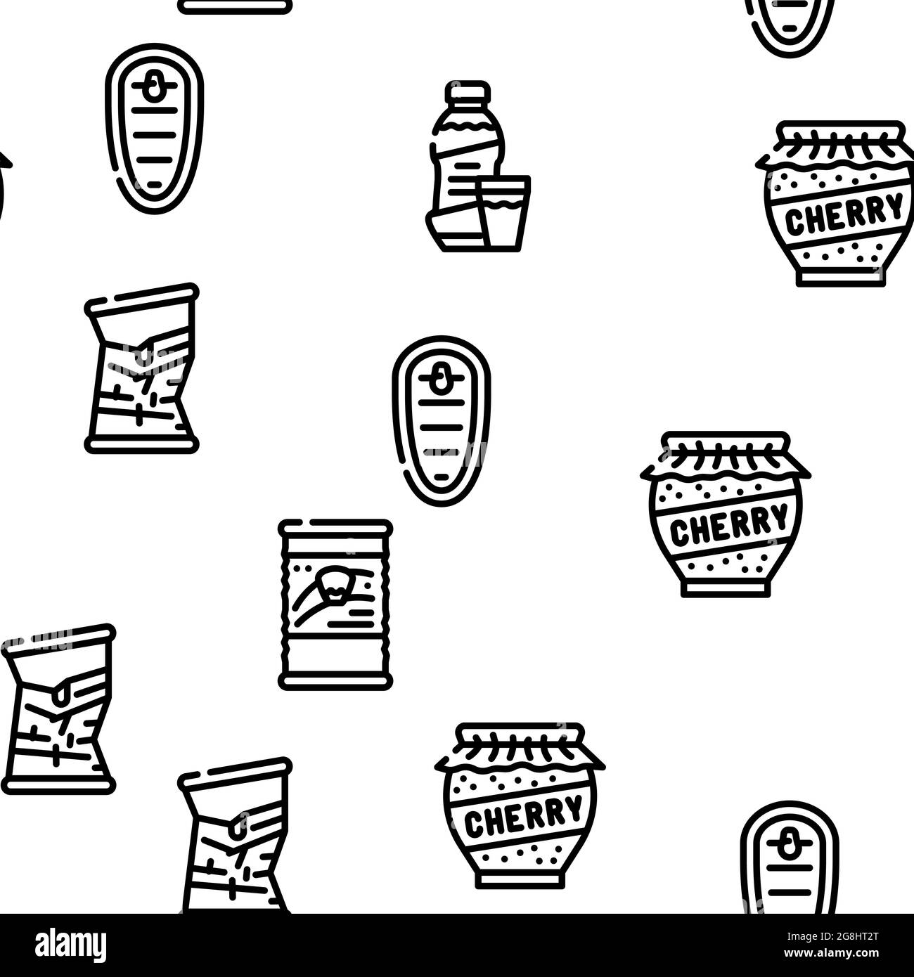 Canned Food Nutrition Vector Seamless Pattern Stock Vector