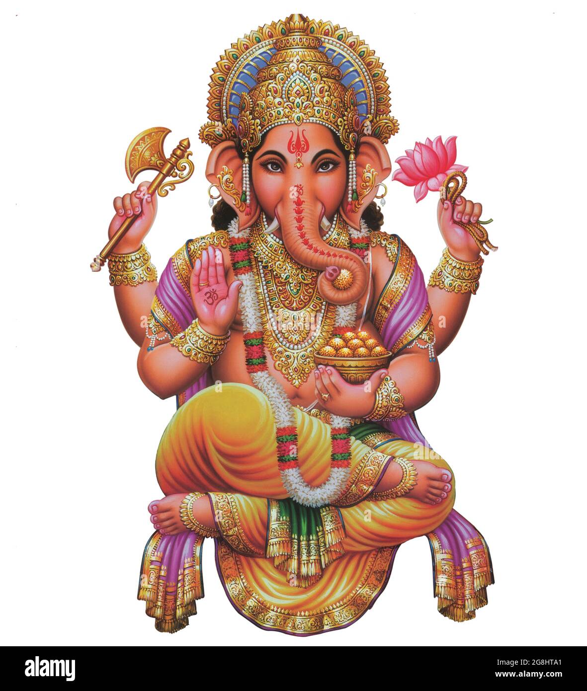 Indian God Ganesha, Indian Lord Ganesh, Indian Mythological Image of Ganesha. Stock Photo