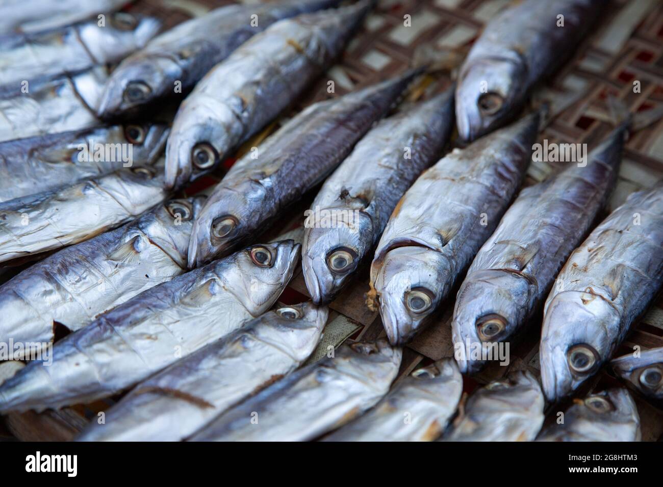 Dried fishes in Cheung Chau hong kong Stock Photo