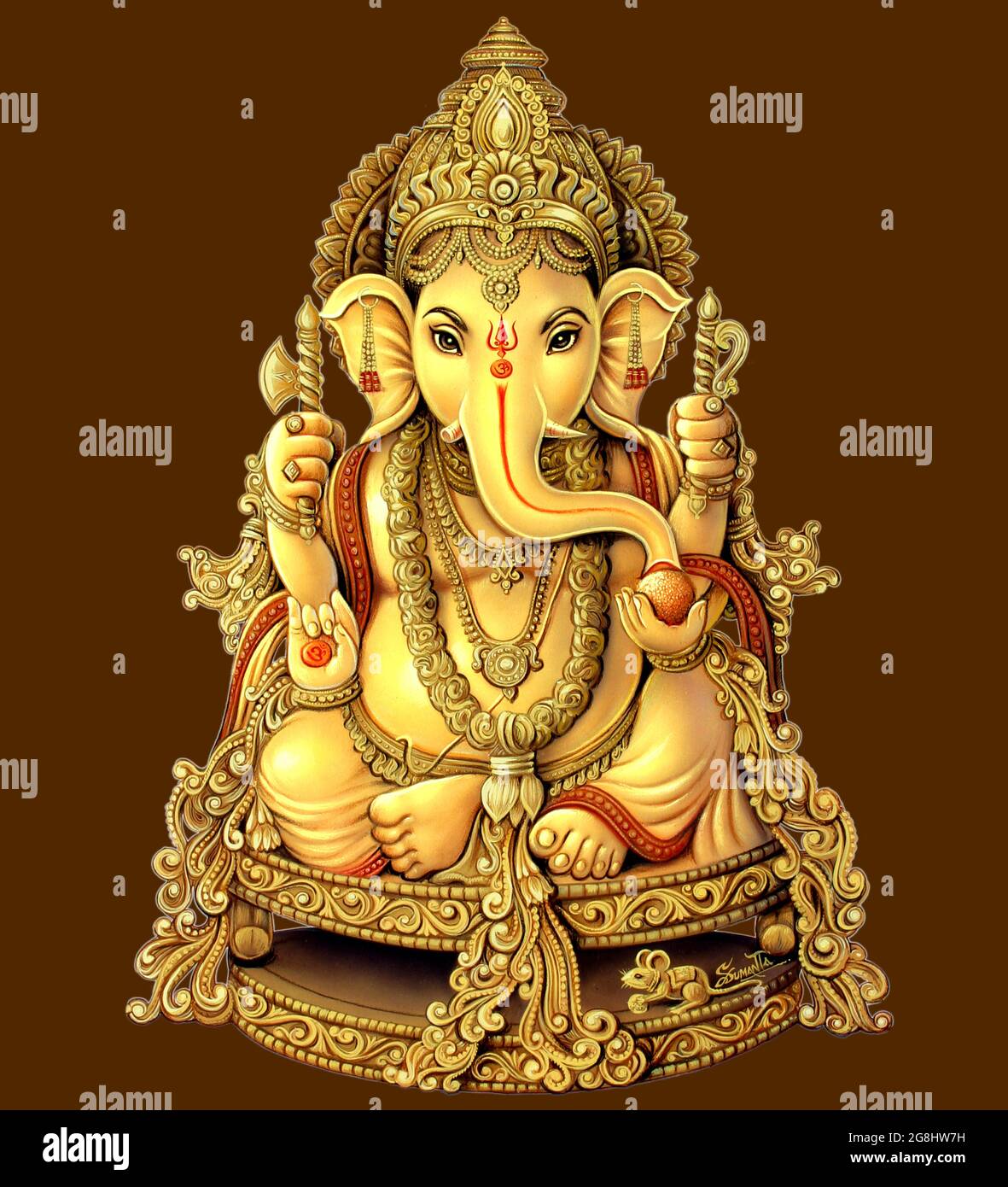 Indian God Ganesha, Indian Lord Ganesh, Indian Mythological Image of  Ganesha Stock Photo - Alamy