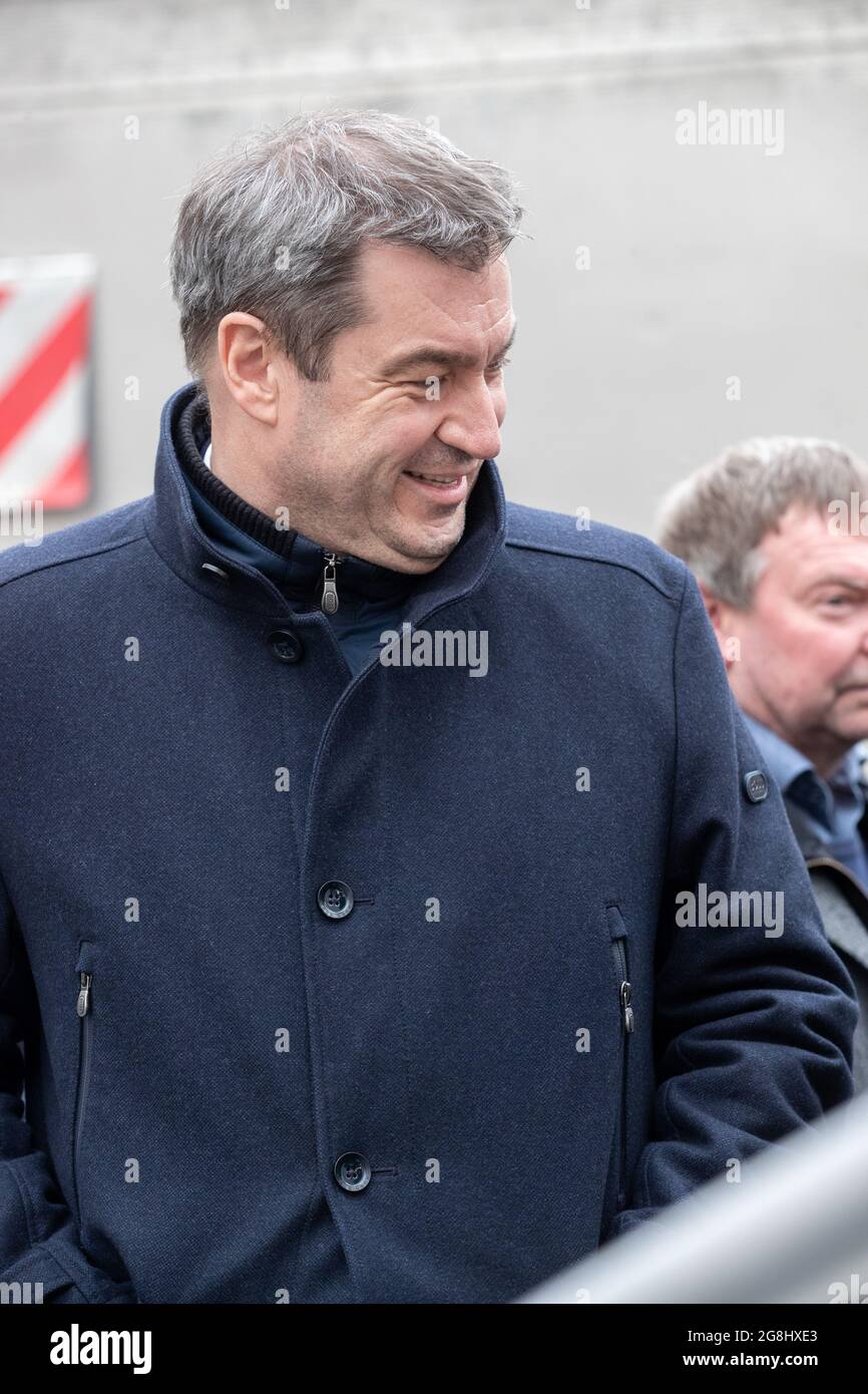 Munich, Germany. 06th Mar, 2020. Bavarian Prime Minister Markus Soeder ( CSU ) at the antifascist protest ' Just don't do it ' organized by Bellevue di Monaco on 6. March 2020 at the Max-Josef-Platz in Munich. (Photo by Alexander Pohl/Sipa USA) Credit: Sipa USA/Alamy Live News Stock Photo