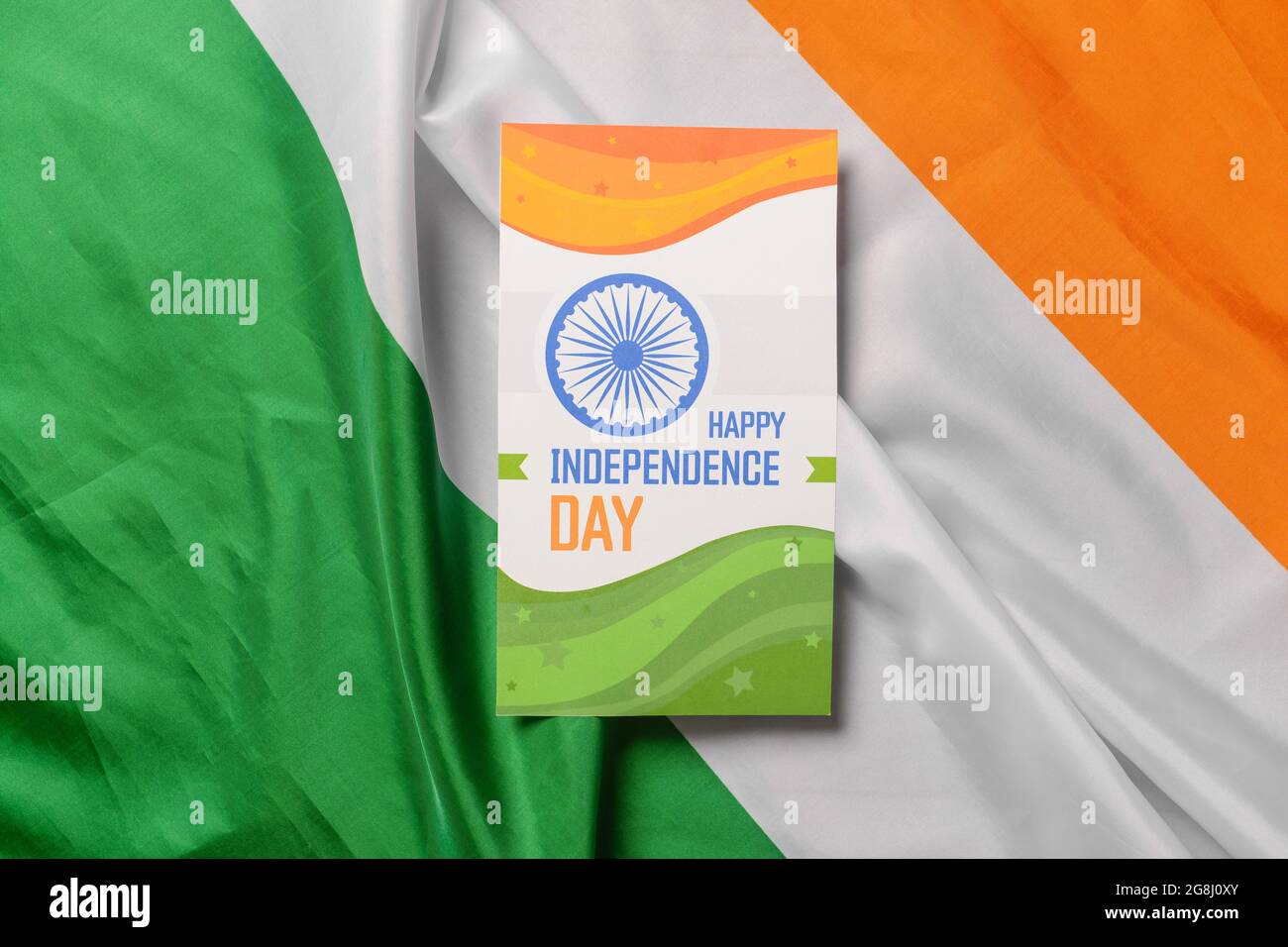 Indian flag and greeting card for Independence Day Stock Photo - Alamy