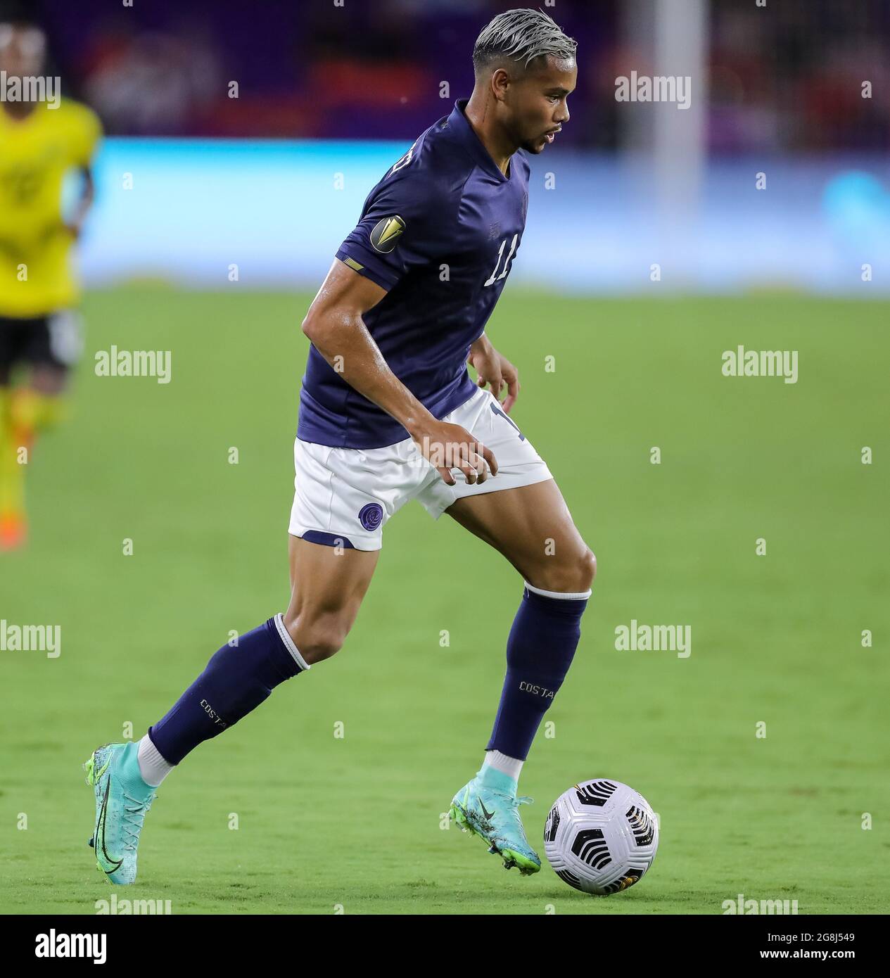 Orlando Florida Usa July 21 Costa Rica Forward Ariel Lassiter 11 Drives The Ball During The 21 Concacaf Gold Cup Costa Rica Vs Jamaica Soccer Match At Exploria Stadium In Orlando