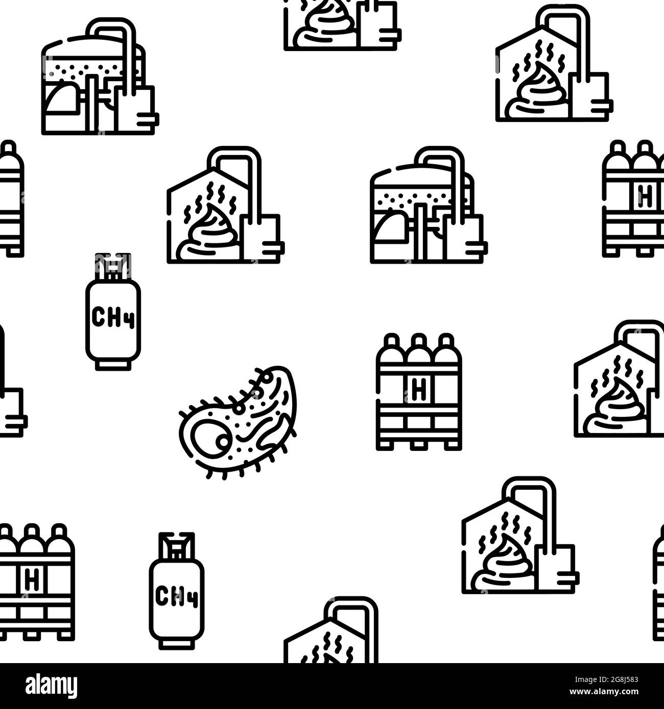 Biogas Energy Fuel Vector Seamless Pattern Stock Vector Image & Art - Alamy