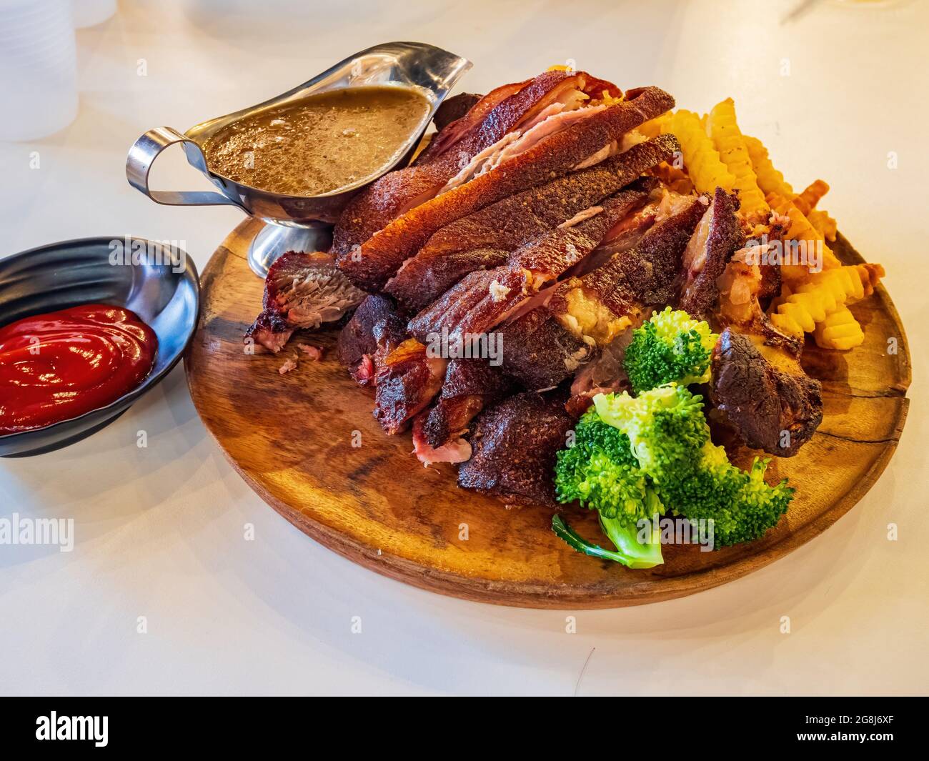 Close up shot of deep fried pork hock at Las Vegas, Nevada Stock Photo