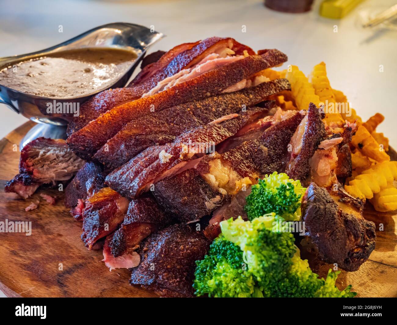 Close up shot of deep fried pork hock at Las Vegas, Nevada Stock Photo