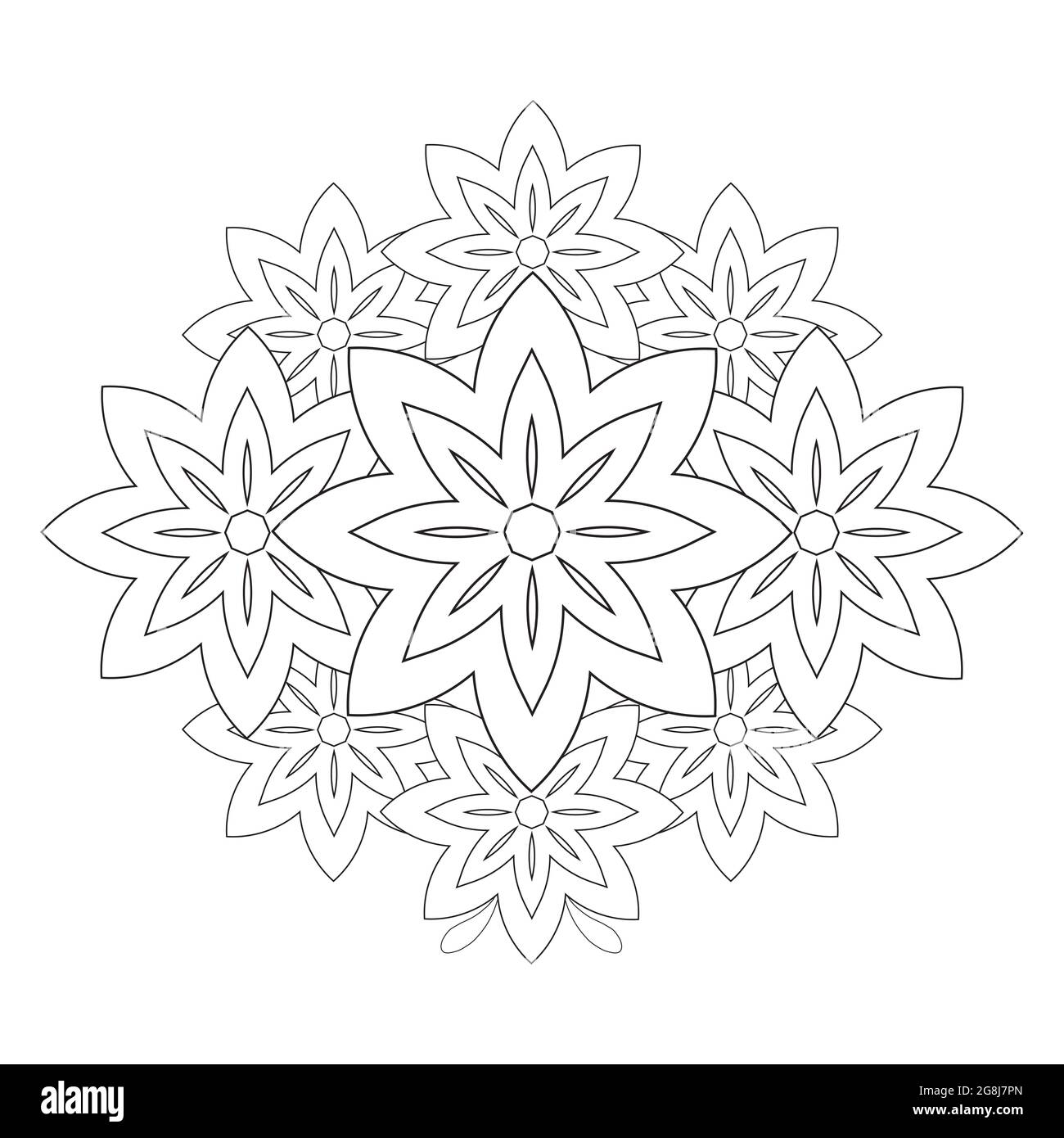 Coloring Page Flower Petals Beautiful Flower Petals Illustration Isolated On White Background Stock Photo Alamy