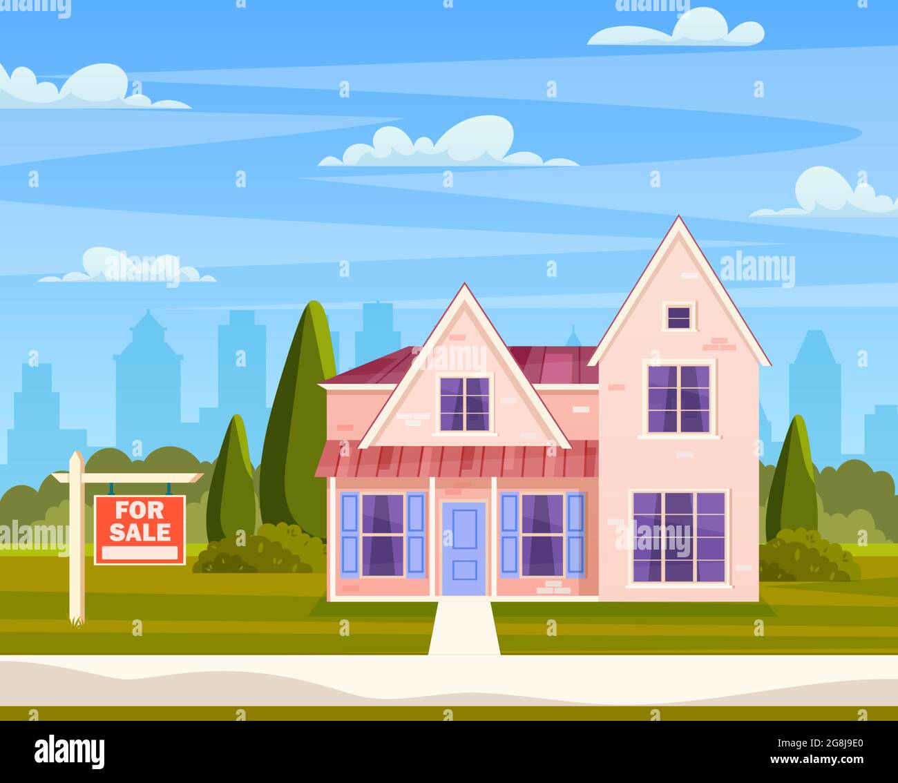 Real estate concept. House for sale Stock Vector Image & Art - Alamy