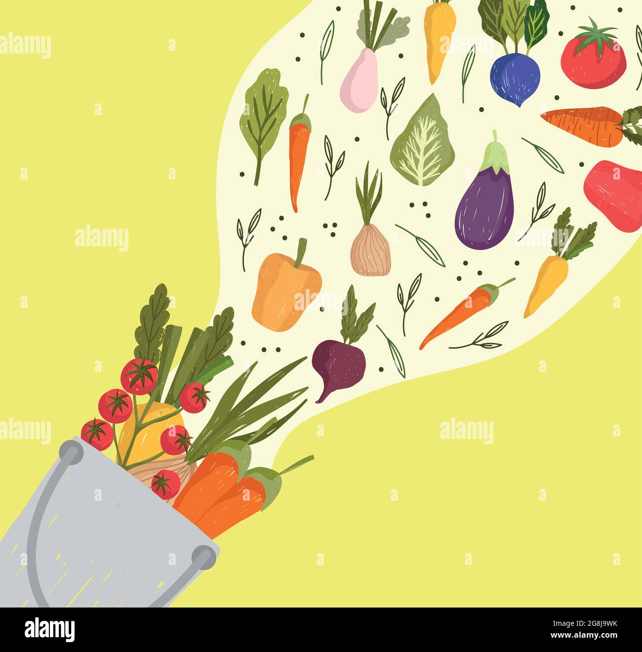 bucket and fresh vegetables Stock Vector Image & Art Alamy