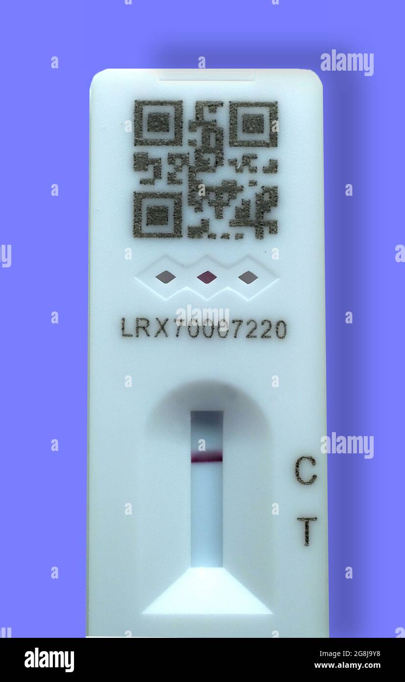 Covid-19 self-test (Rapid Antigen Test} Negative result,UK Stock Photo