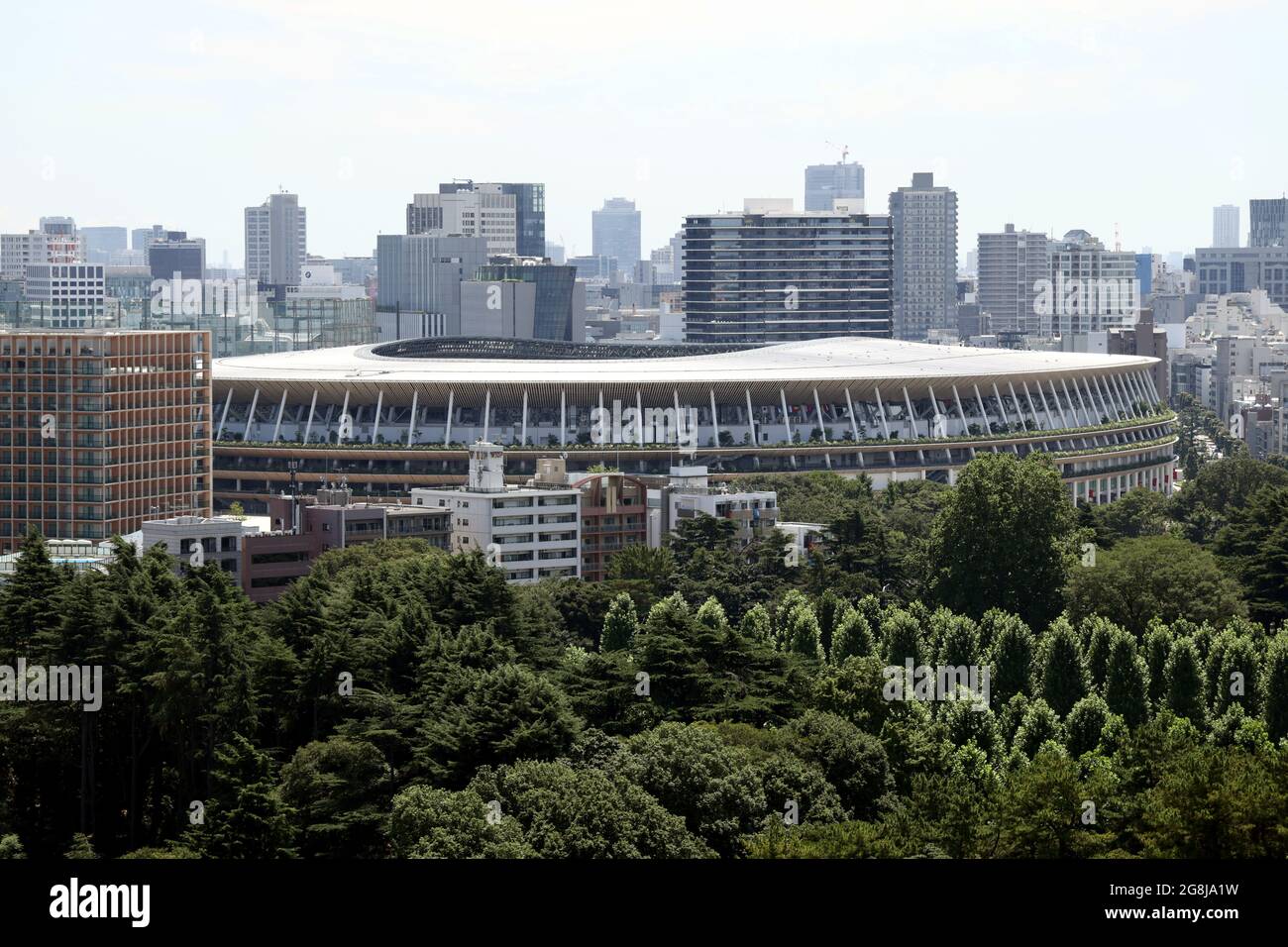 Tokyo Japan 21st July 21 A View Of The Japan National Stadium A Venue Of The Summer Olympics Tokyo Was To Host The Summer Olympic Games On July 24 August 9