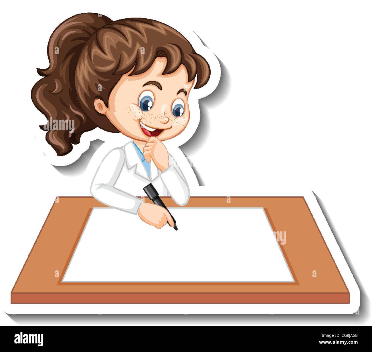 Girl writing letter cartoon hi-res stock photography and images - Alamy