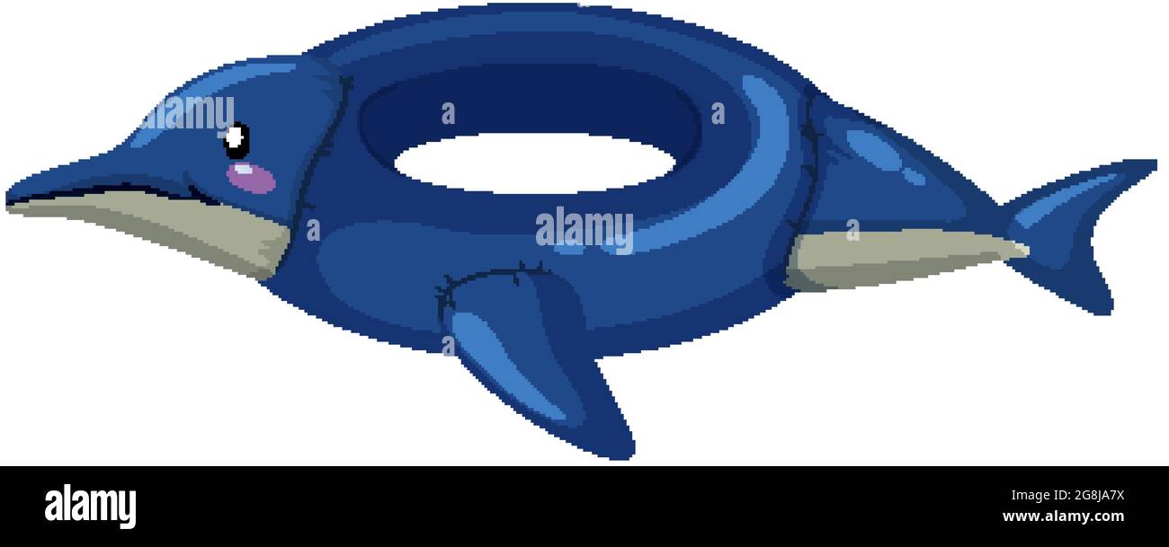 Swimming ring in dolphin shape isolated illustration Stock Vector