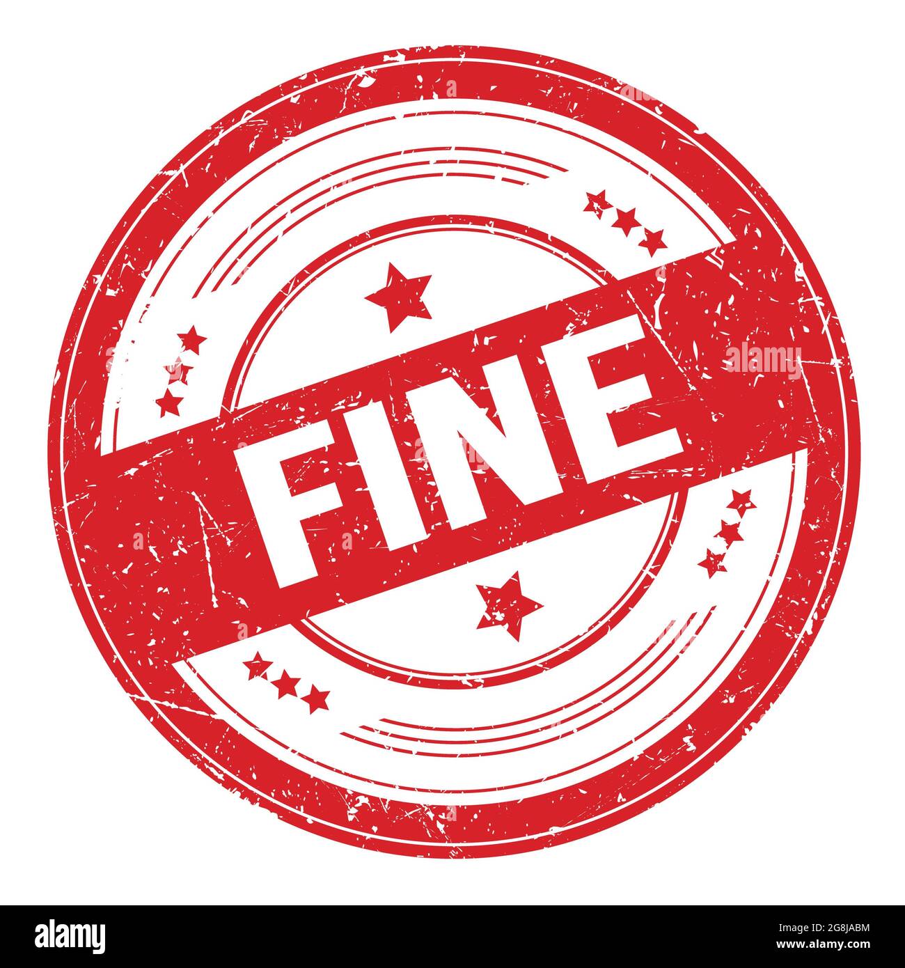 FINE text on red round grungy texture stamp Stock Photo - Alamy