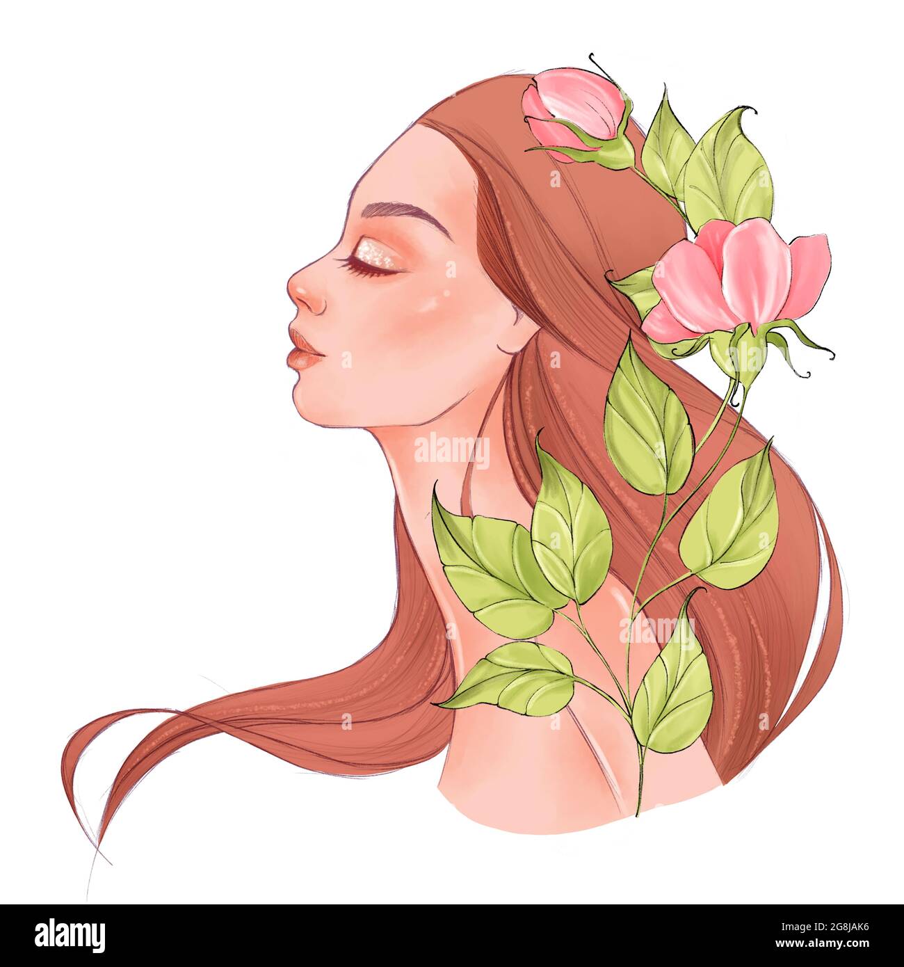 Girl Tumblr Vintage Flowers Crown Girltumblr - Aesthetic Flower Girl Drawi  PNG Transparent With Clear Background ID 208054 | TOPpng