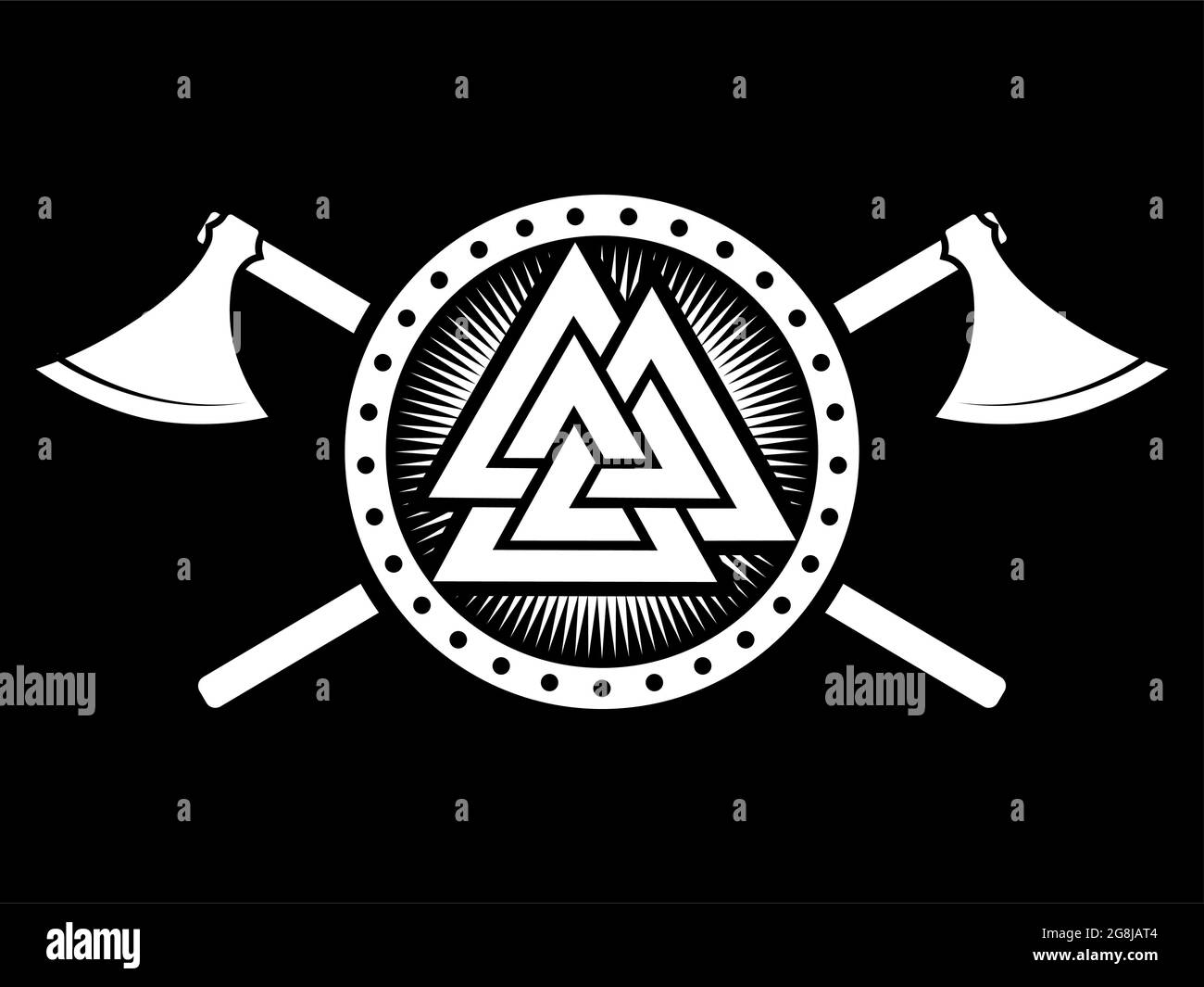 Scandinavian Viking design. Berserker Warrior Shield and two crossed ...