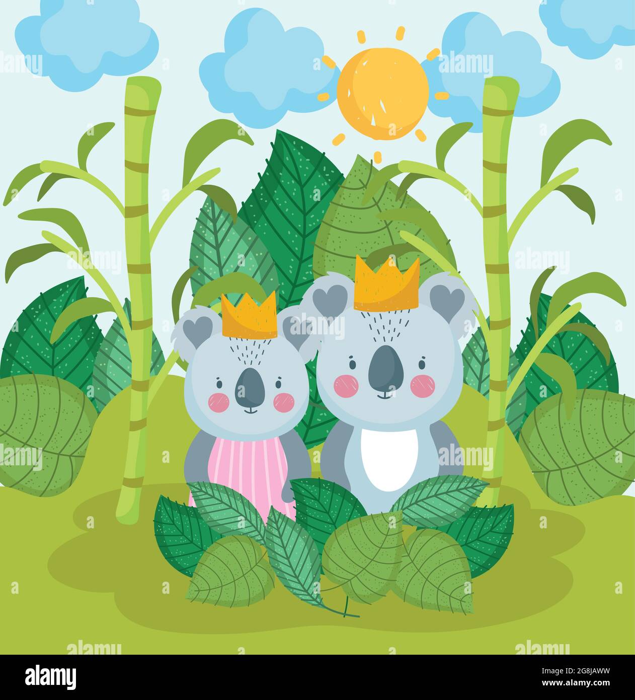 cute koalas in jungle Stock Vector Image & Art - Alamy