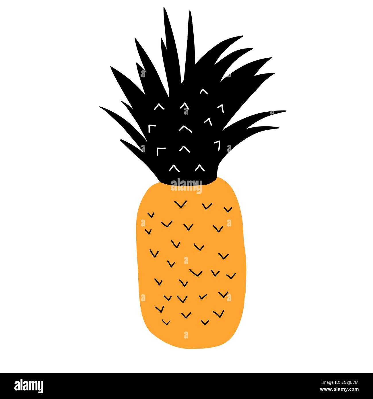 illustration pineapple orange color on white background Stock Photo - Alamy