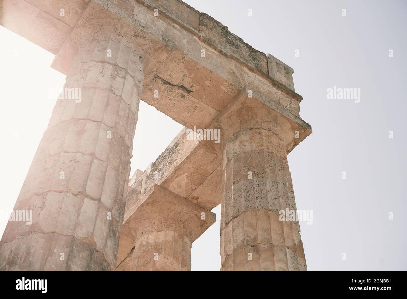 The Temple of Zeus in the centre of the Sanctuary of Zeus at Nemea Peloponnese Greece Stock Photo