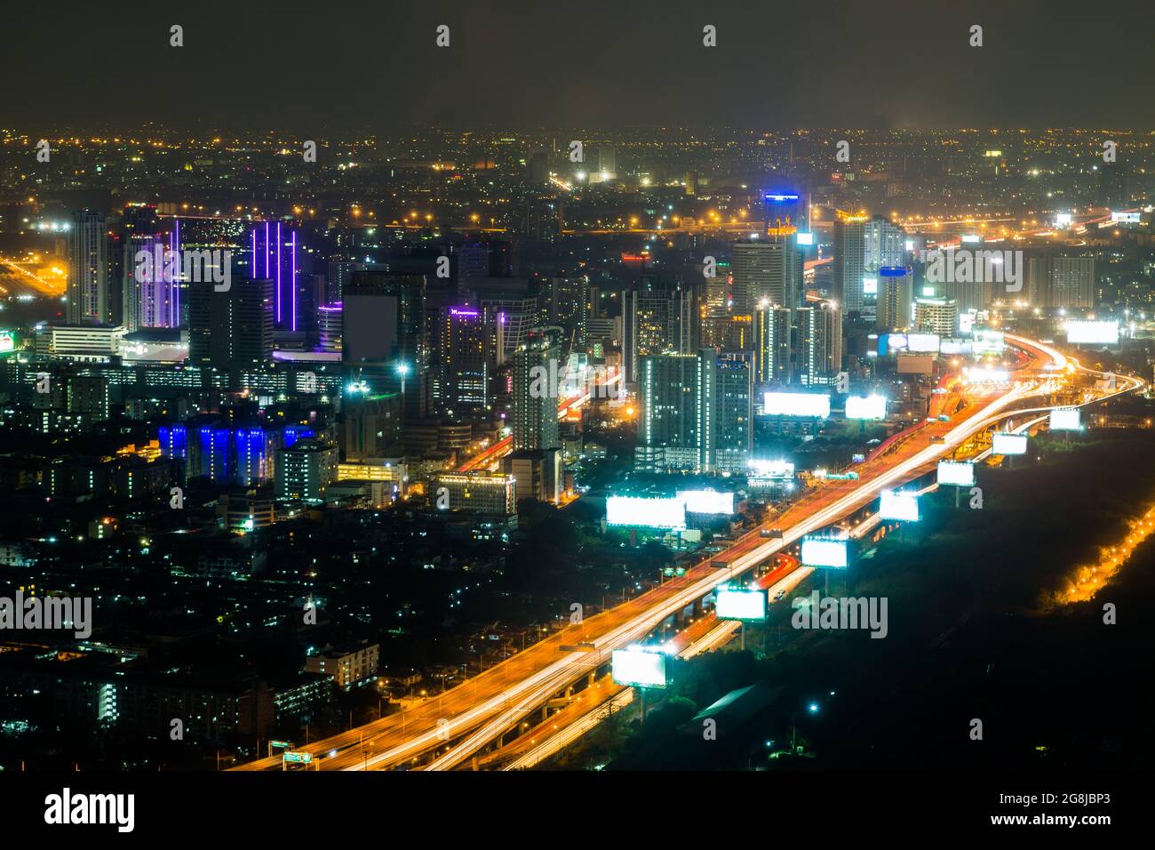 Bangkok city at night, Thailand at nighttime Stock Photo - Alamy