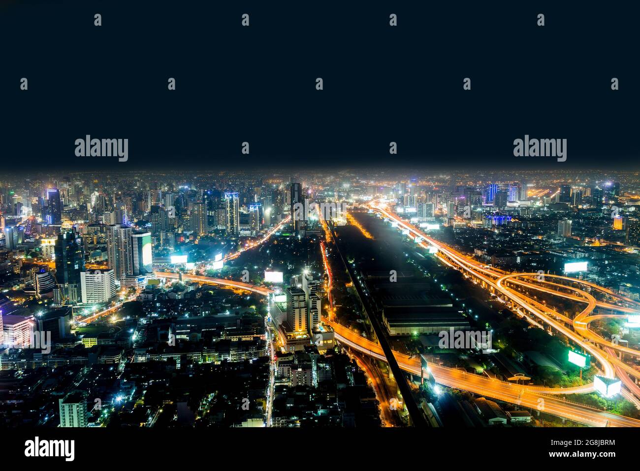 Bangkok city at night, Thailand at nighttime Stock Photo - Alamy