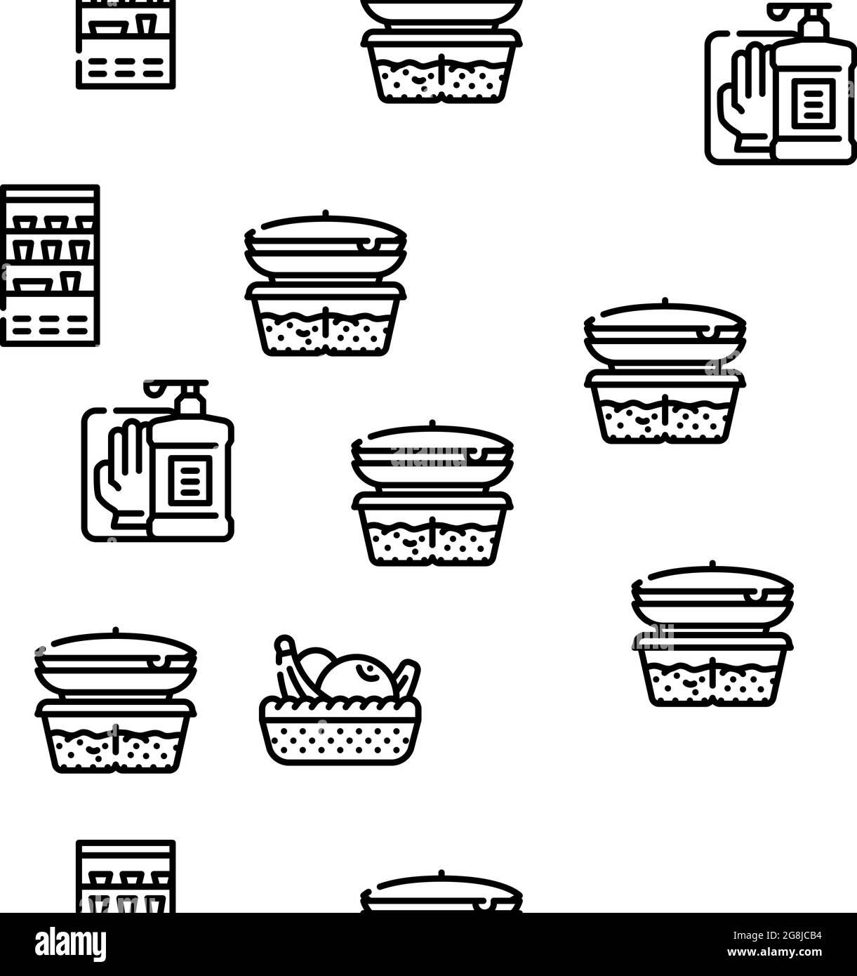 School Canteen Menu Vector Seamless Pattern Stock Vector Image & Art