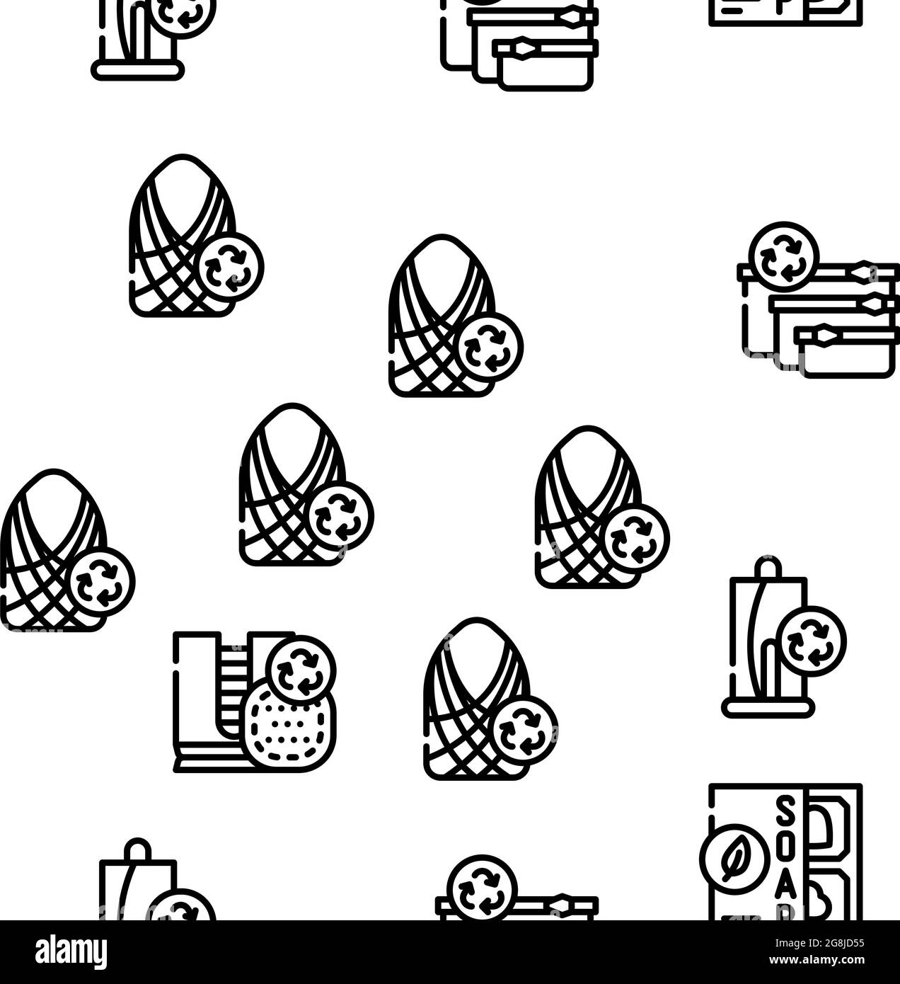 Zero Waste Products Vector Seamless Pattern Stock Vector Image & Art ...