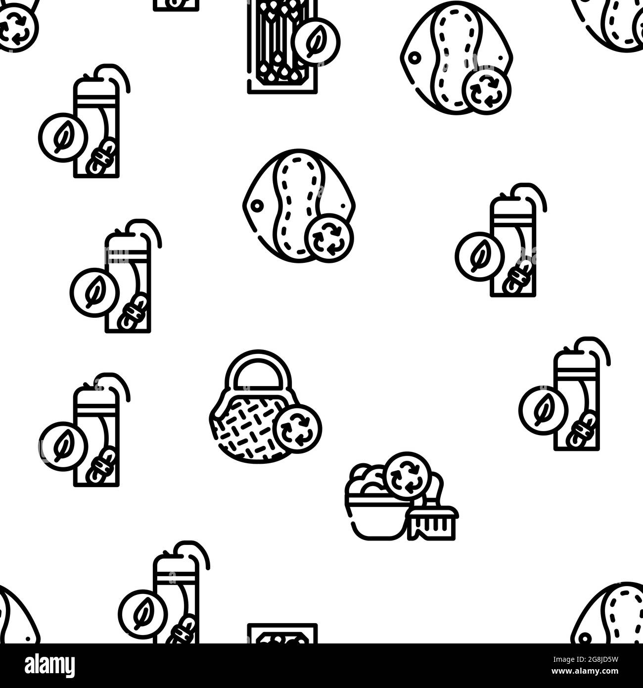 Zero Waste Products Vector Seamless Pattern Stock Vector Image & Art ...