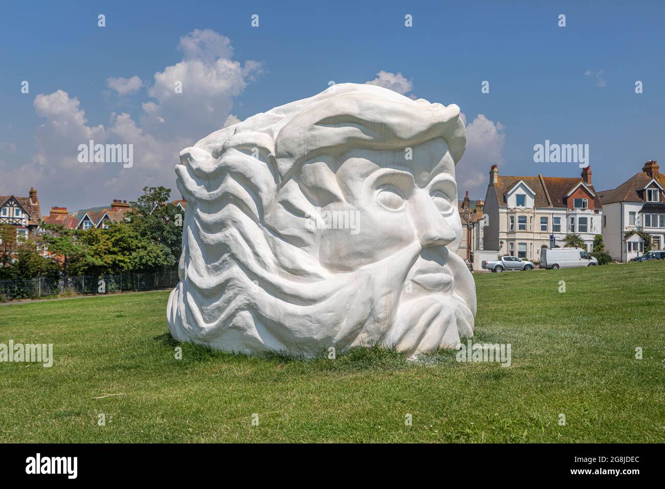 ‘Janus Fortress is a new multifaceted work by Pilar Quinteros located on the cliff-top overlooking the town of Folkestone as part of the 2021 Triennia Stock Photo
