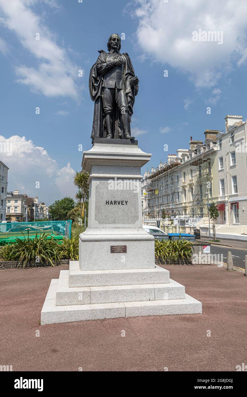 A statue of William Harvey, Physician, i Folkestone, Kent. Stock Photo