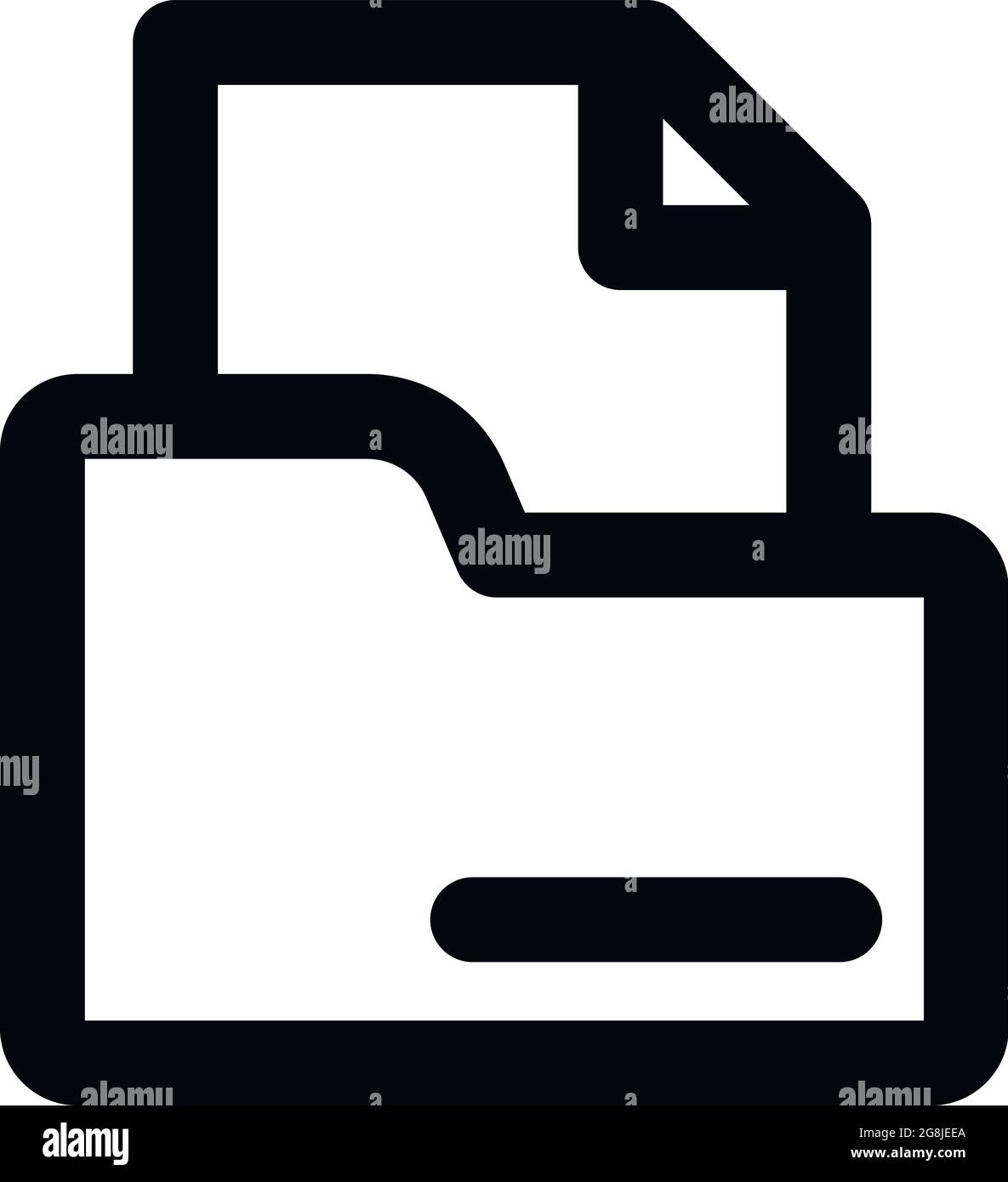 Computer file folder icon. Outline computer file folder vector icon for