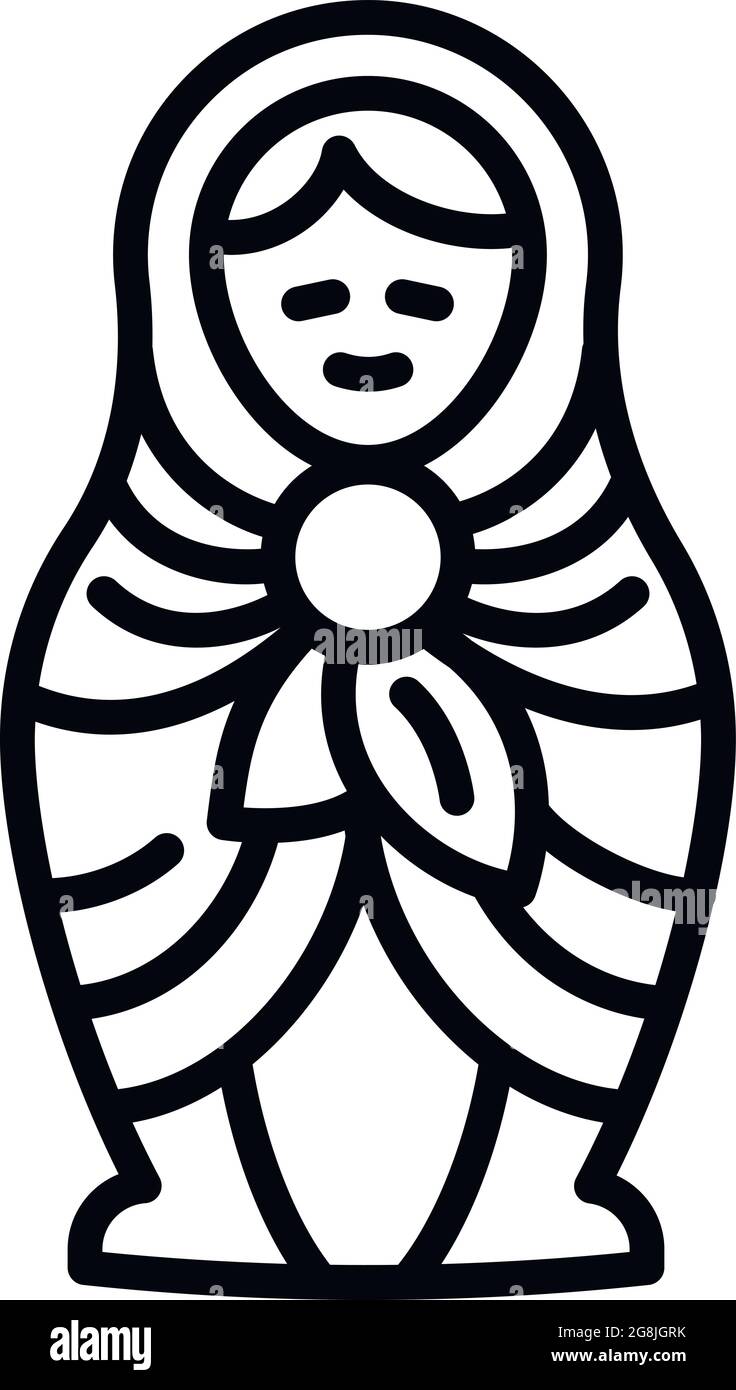 Family nesting doll icon. Outline family nesting doll vector icon for