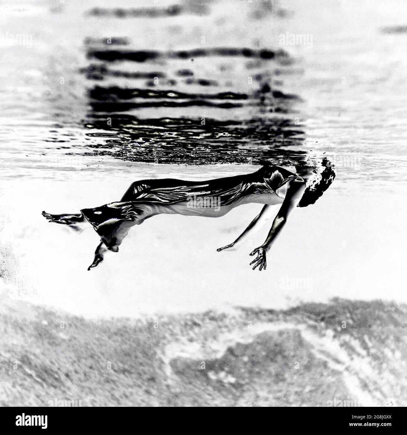 Colour inversions and re-imaginings of a Toni Frissell photograph. Stock Photo